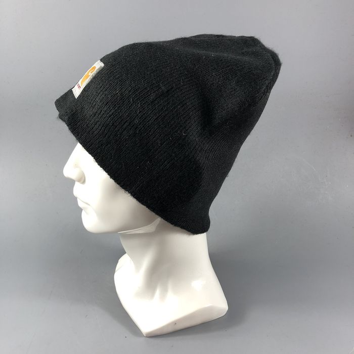 Vintage Carhartt Fisherman Plain Black Beanie Snowcap Snow Hat