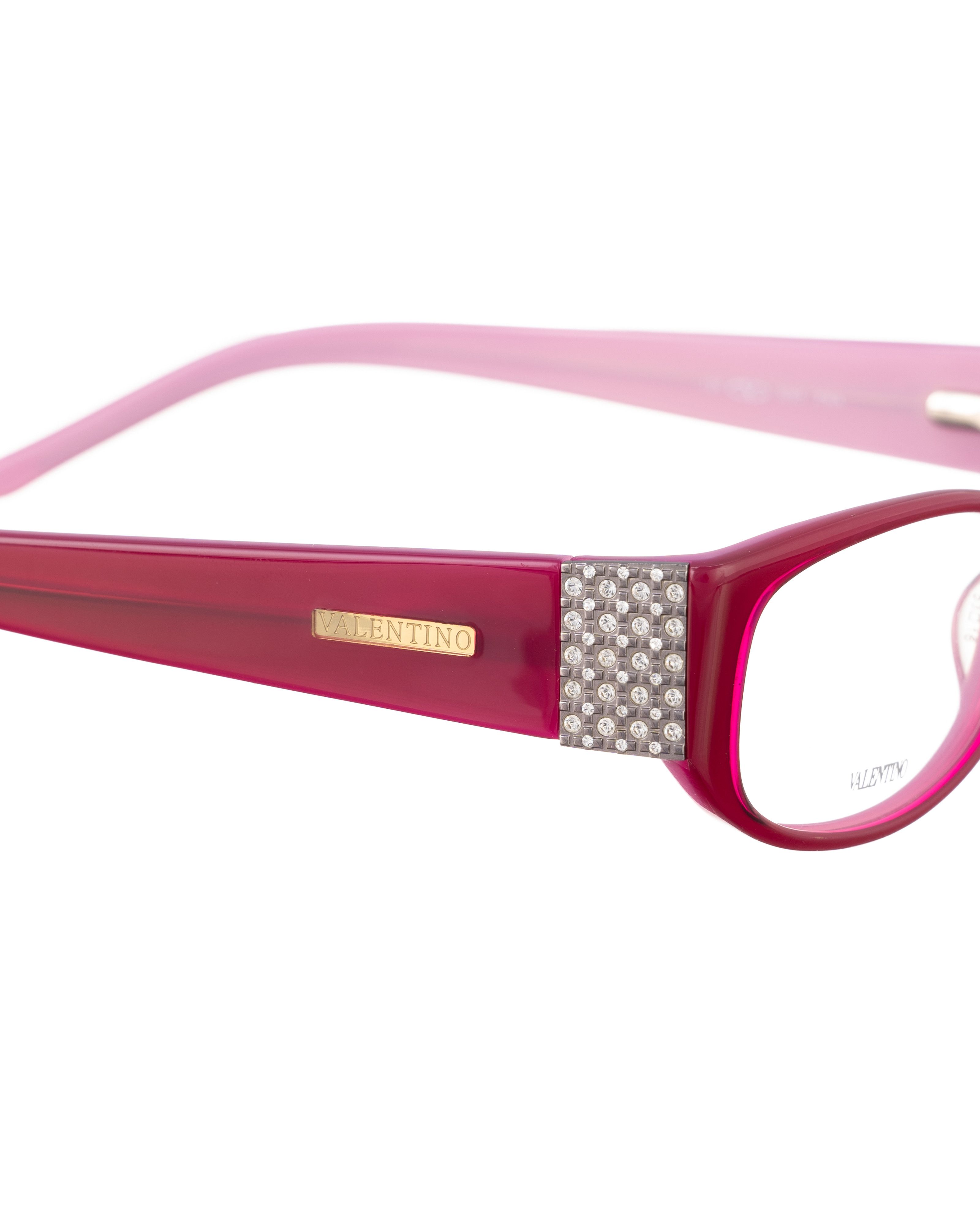 Valentino Valentino '90s Magenta Glasses with White Rhinestones Size ONE SIZE - 1 Thumbnail
