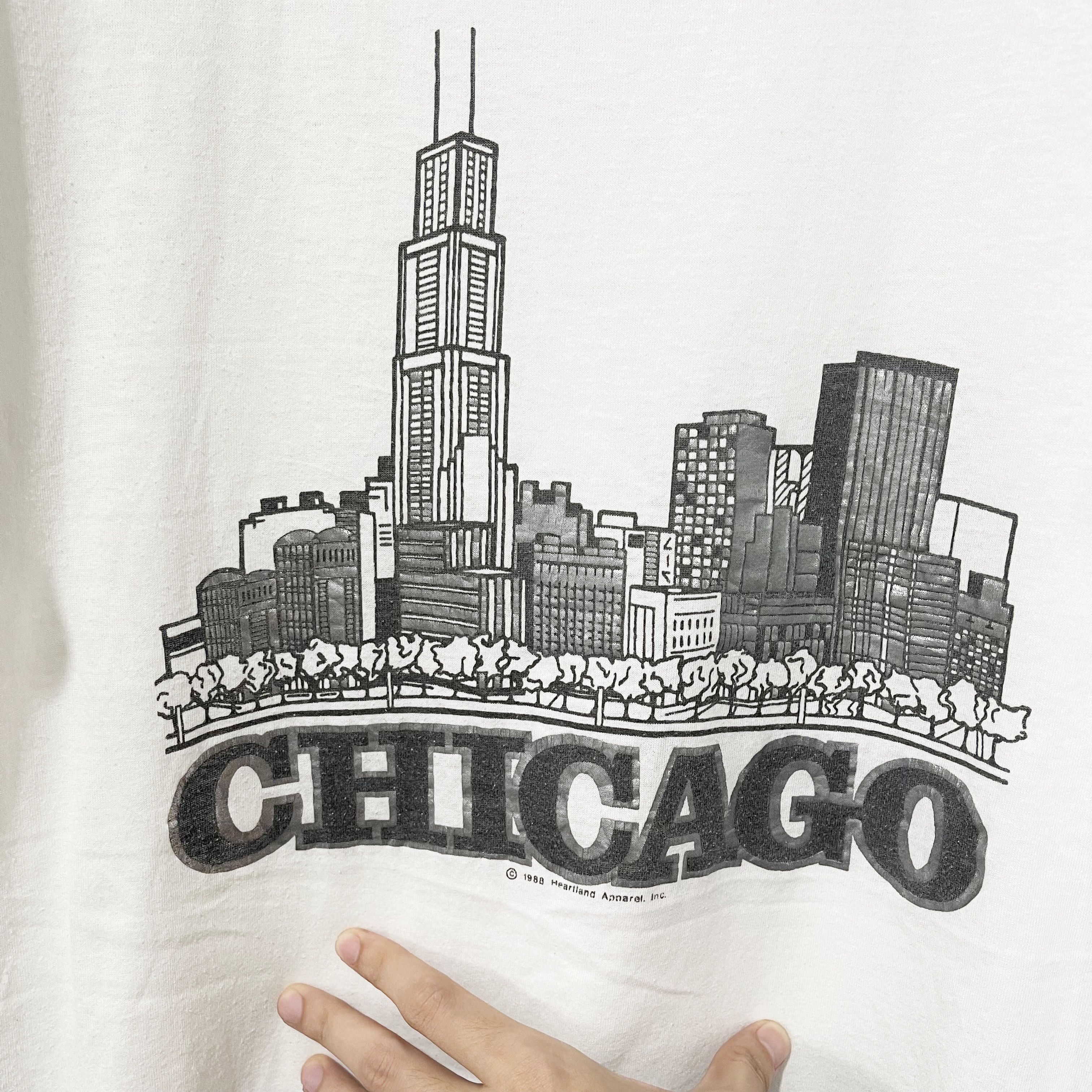 Vintage Vintage 80s Chicago Skyline T-Shirt Size US M / EU 48-50 / 2 - 2 Thumbnail