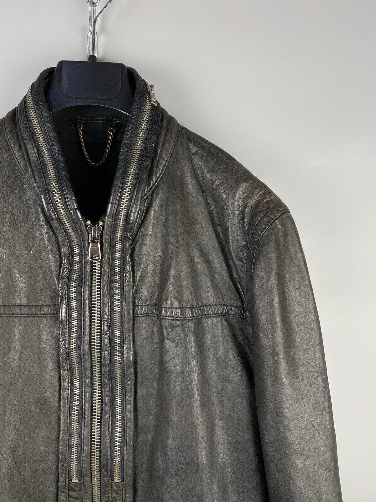 Allsaints Vintage Allsaints Mens Leather Biker Zip Bomber Jacket Size US M / EU 48-50 / 2 - 6 Thumbnail