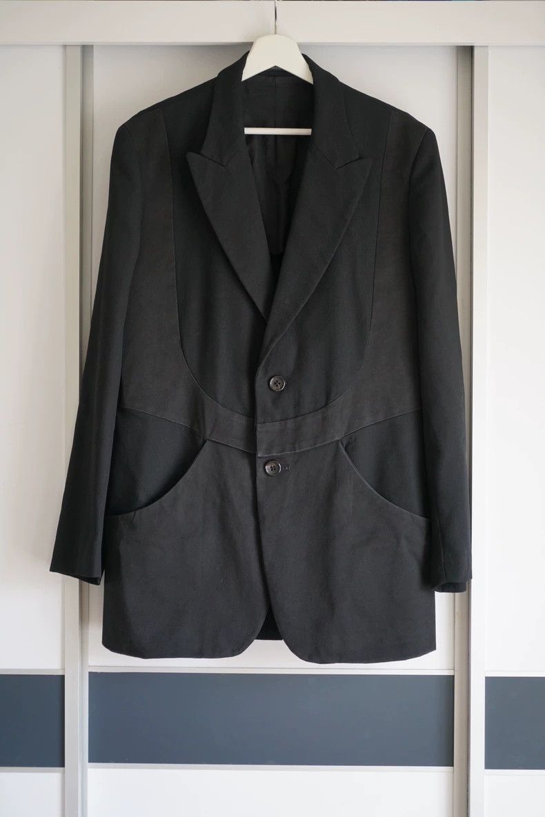 Yohji Yamamoto Yohji Yamamoto Black Structured Suit Jacket Size US S / EU 44-46 / 1 - 1 Thumbnail