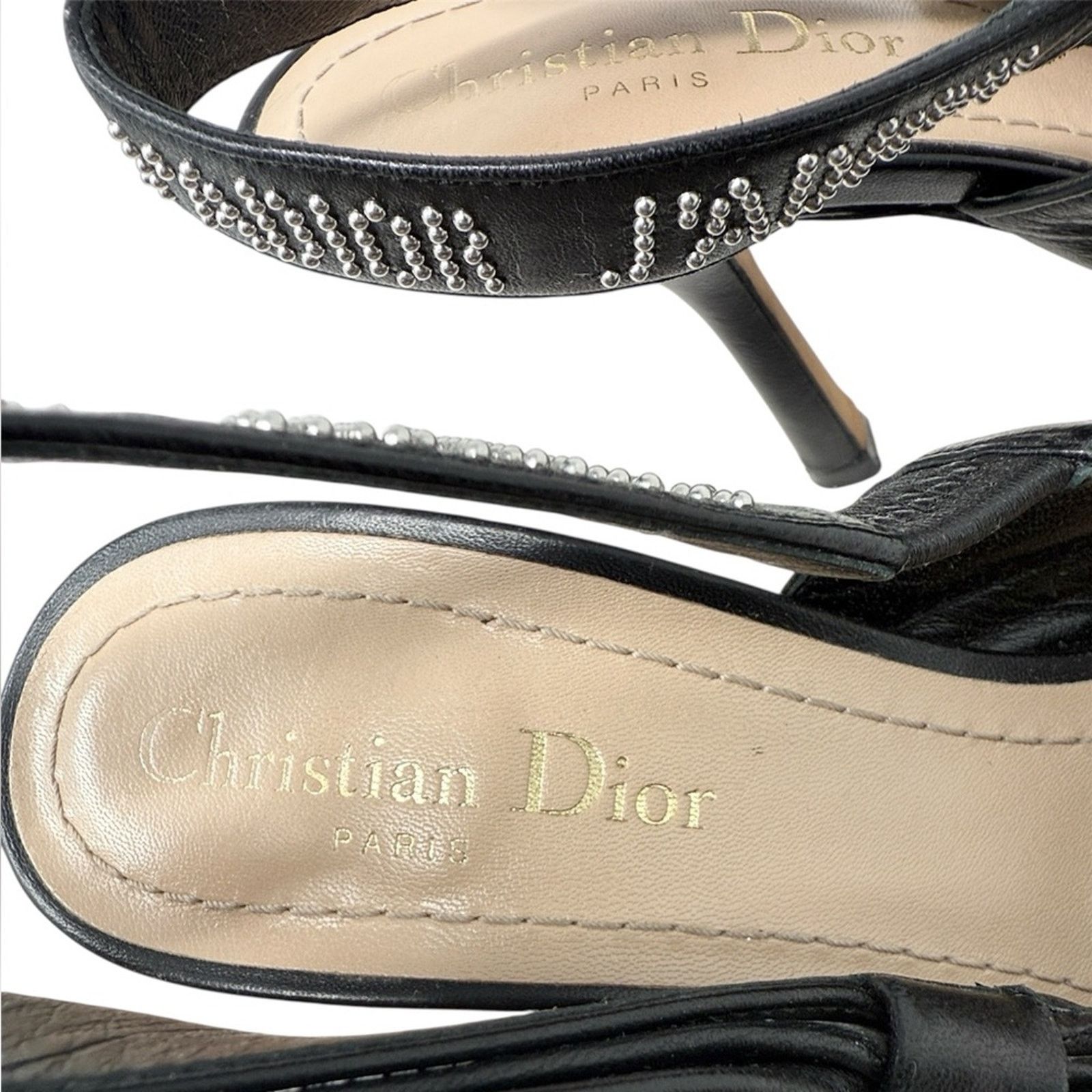 Dior Dior J’Adior Studded Black Leather Slingback Pumps Size 37.5 Size US 7.5 / IT 37.5 - 10 Thumbnail