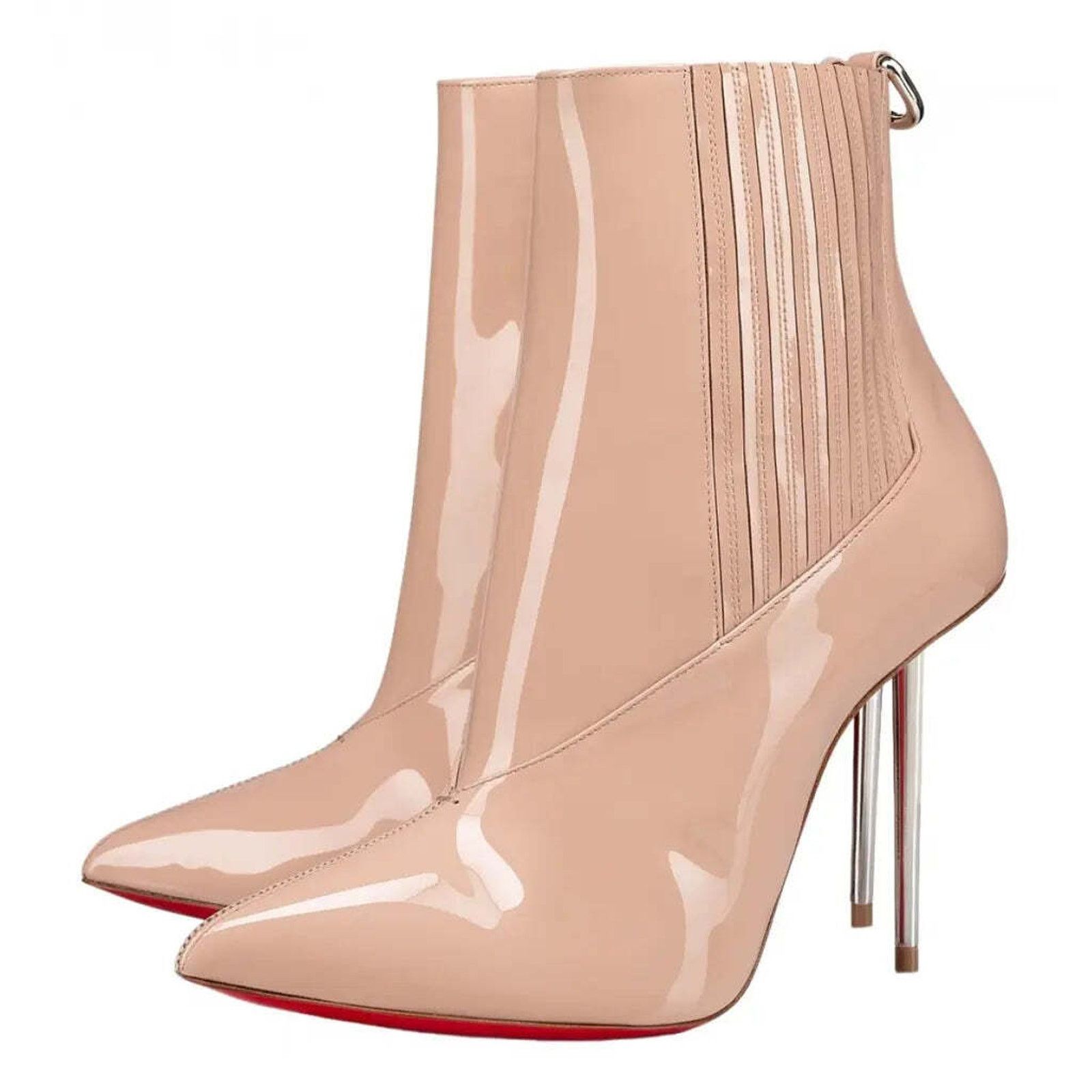 Christian Louboutin Christian Louboutin Epic Boot 100 Nude Patent Stiletto Heel Size US 8.5 / IT 38.5 - 1 Thumbnail
