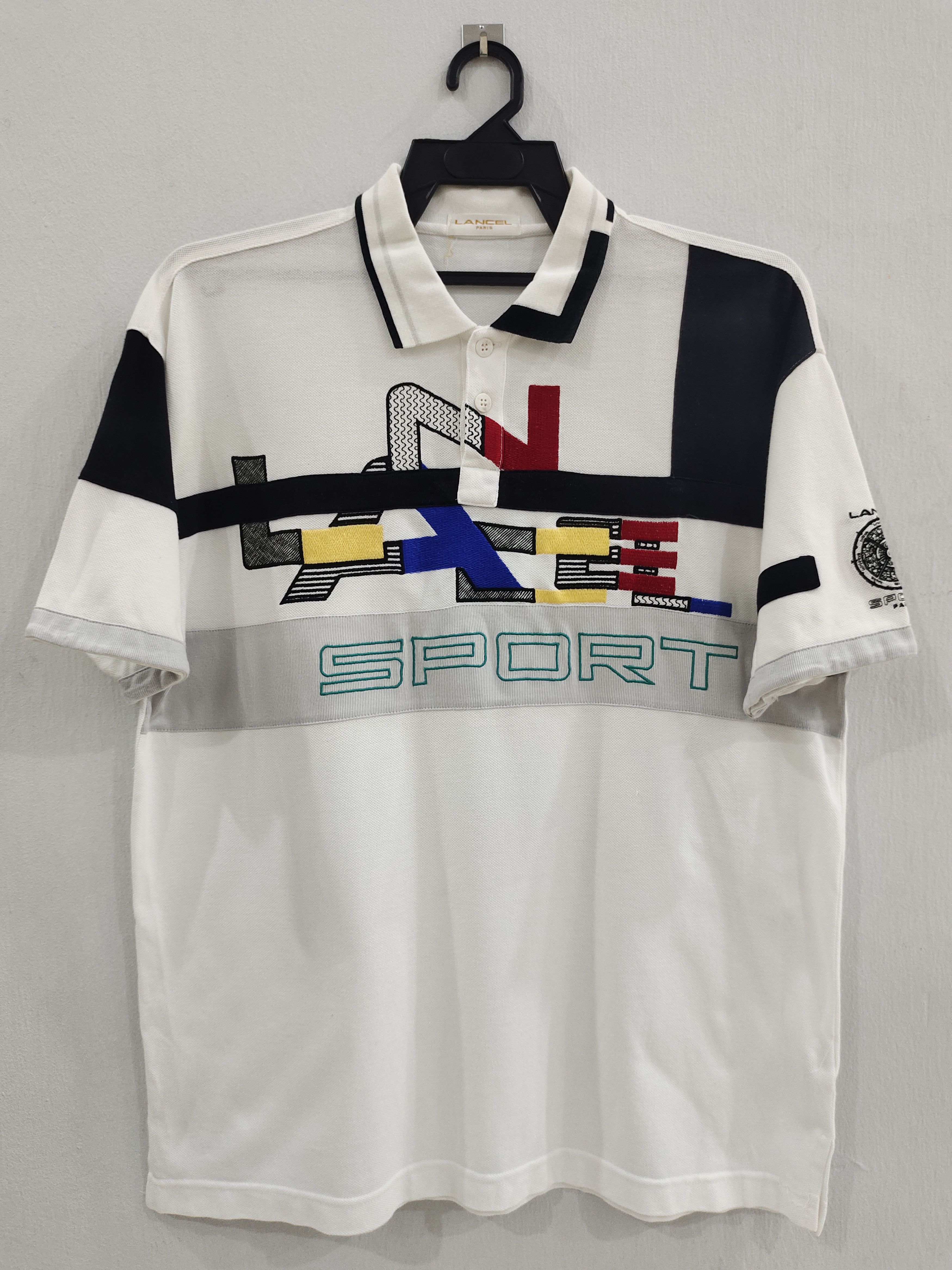 image of Vintage Lancel Sport Polo Shirt in White, Men's (Size Large)