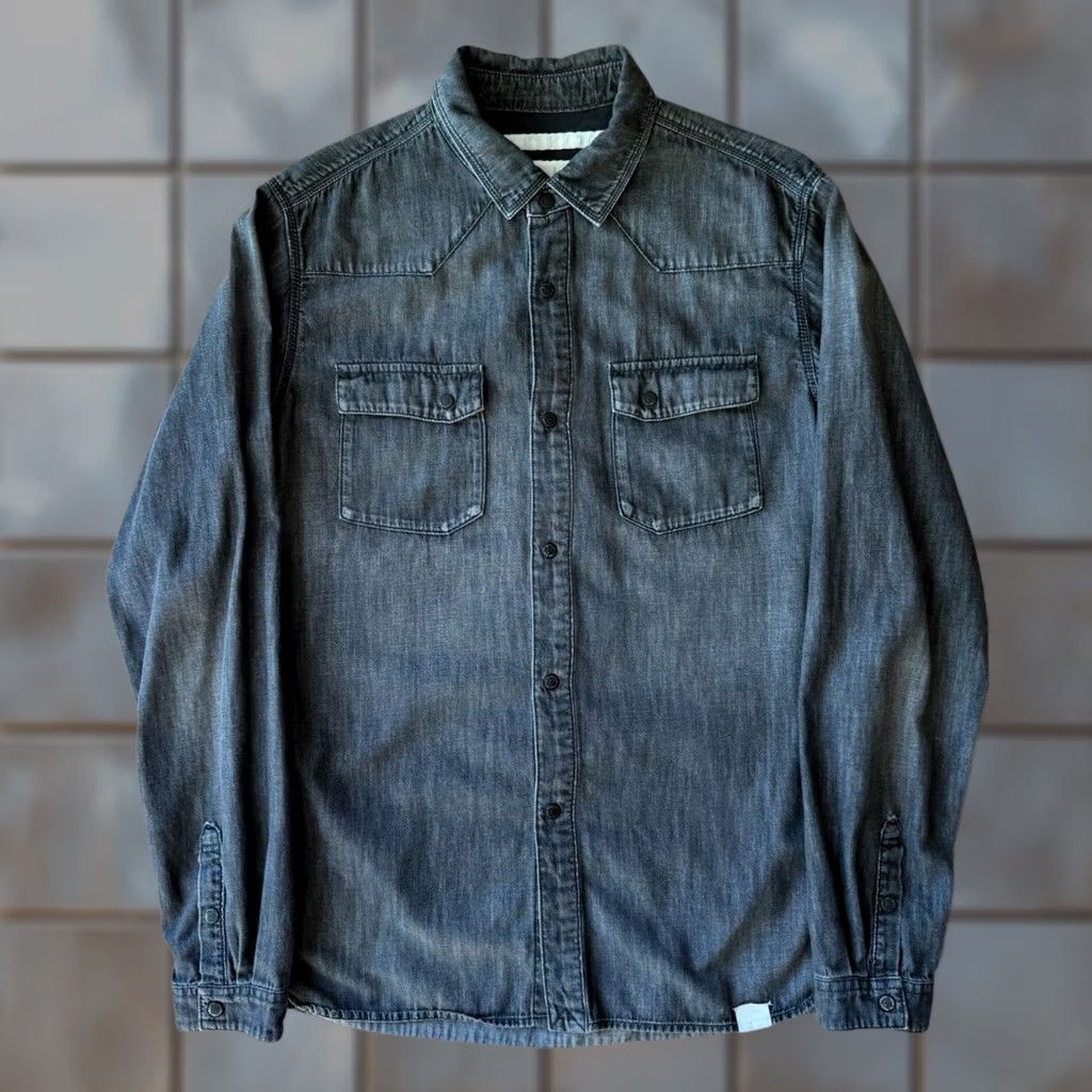White Mountaineering VINTAGE White Mountaineering Snap Shirt Denim Black Size 2 Men Button-Up Collared Long Sleeve Casual Workwear Utility Size US XS / EU 42 / 0 - 1 Thumbnail