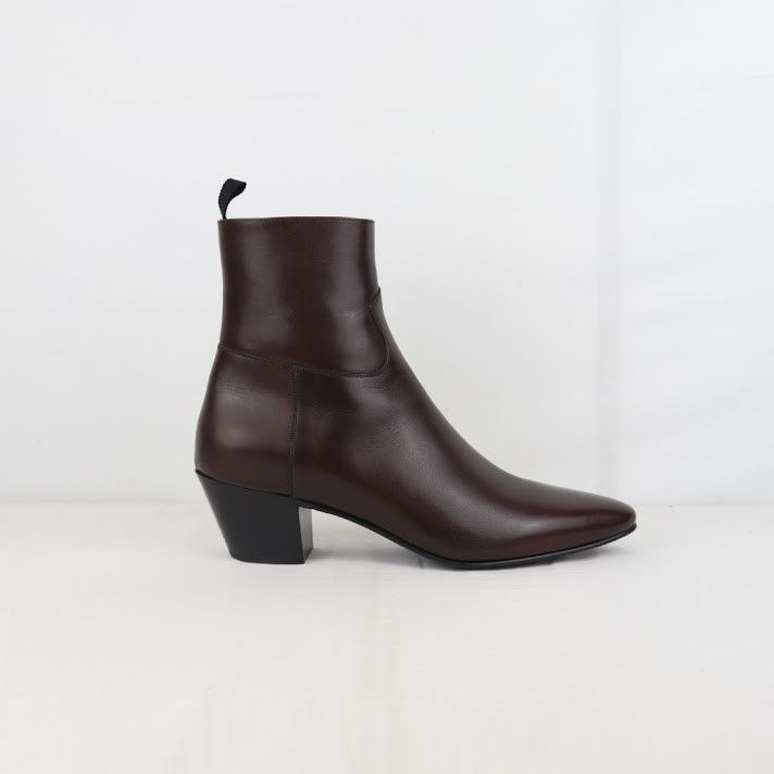 Celine o1rshd1 Jacno Calfskin Zipped Boots 60 in Oak | Grailed