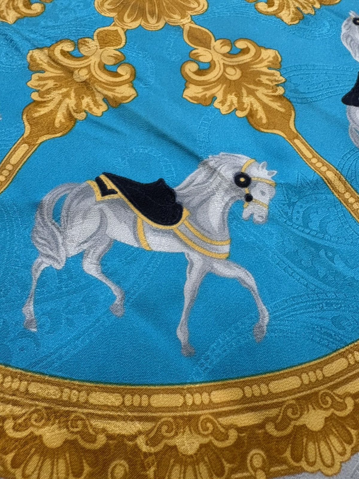 Vintage Vintage Renato Balestra Silk Scarf Baroque Horse Print Size ONE SIZE - 6 Thumbnail