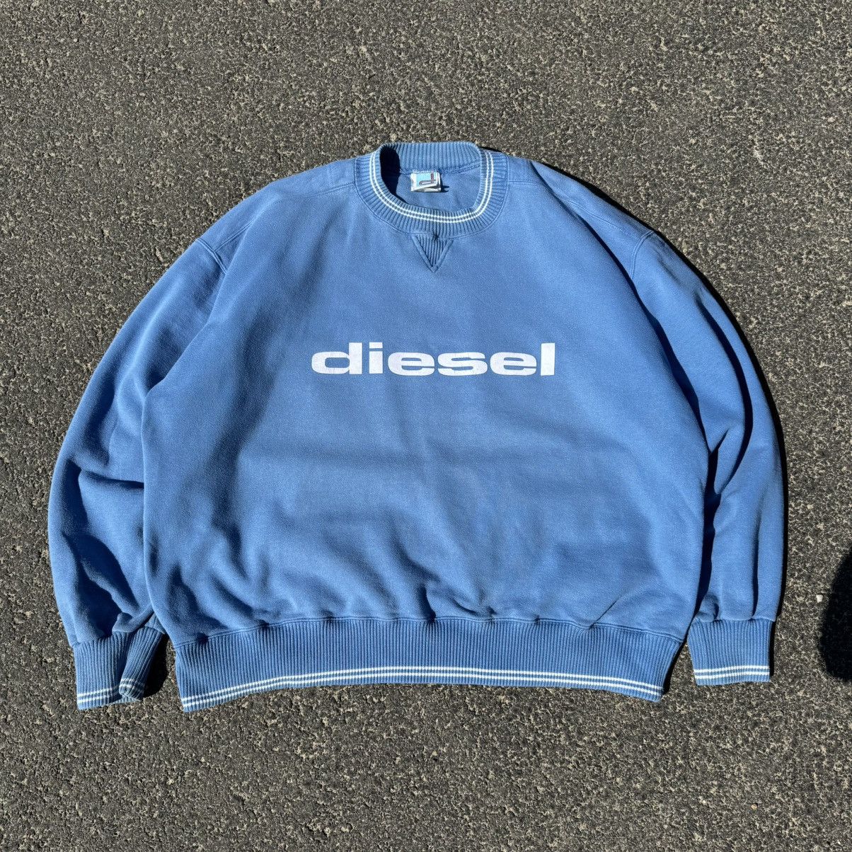 Diesel Vintage Diesel Logo Sweatshirt Boxy y2k baby blue 00s Drain Size US XL / EU 56 / 4 - 1 Thumbnail