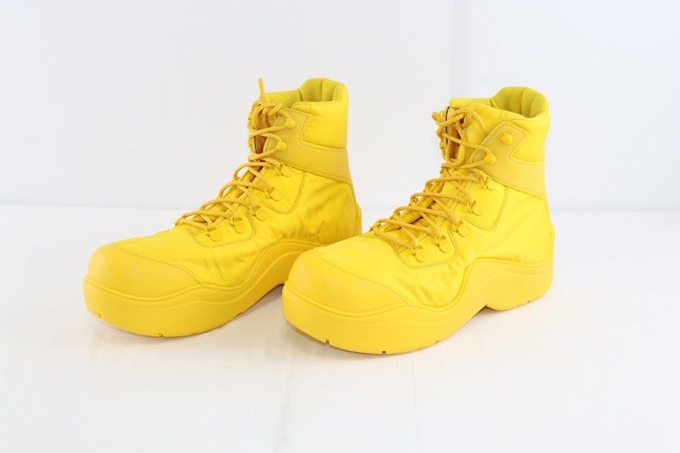 Bottega Veneta o1rshd1 Puddle Bomber Fabric Boots in Egg Yolk Color Size US 11 / EU 44 - 6 Thumbnail