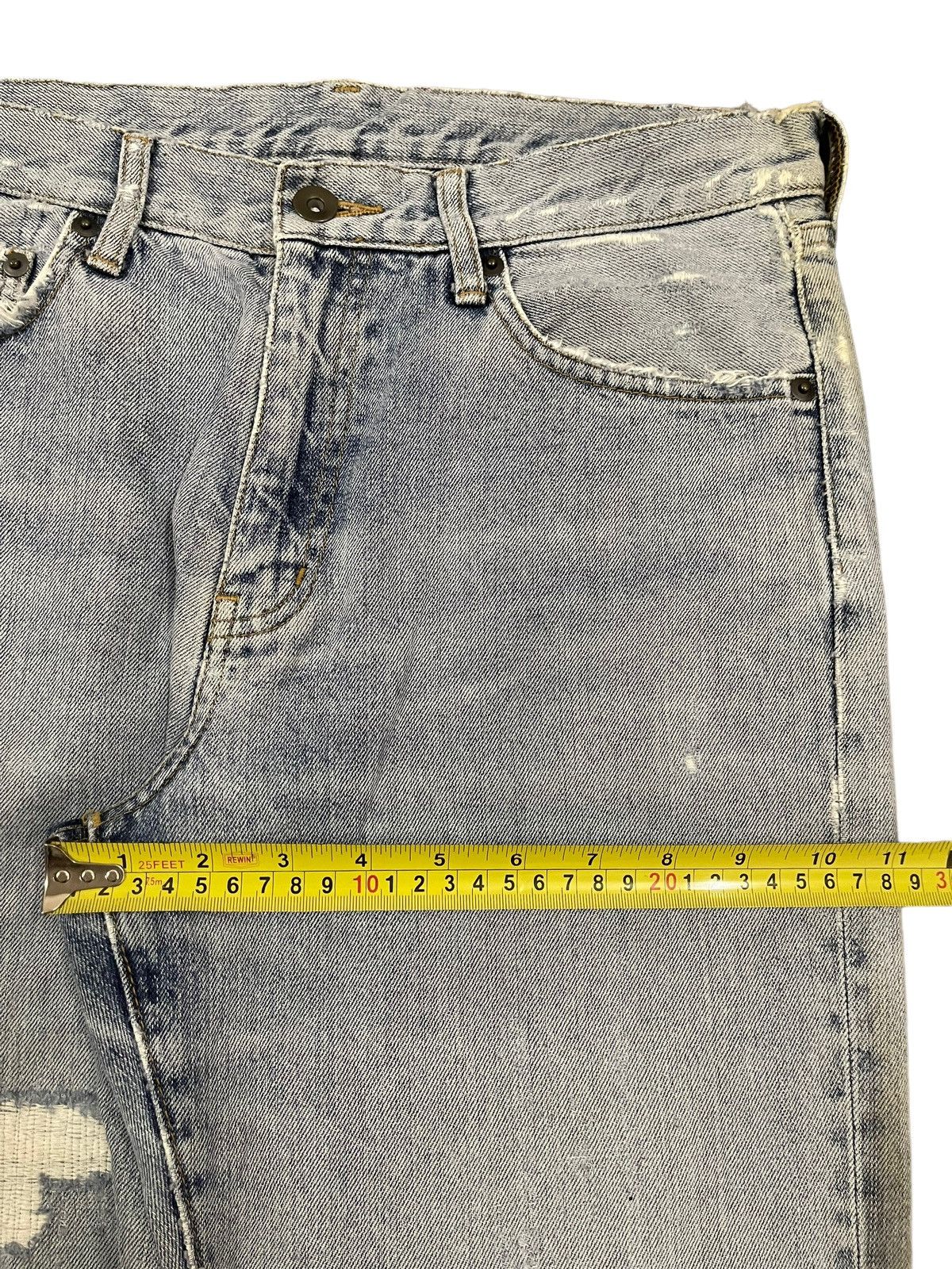 Uniqlo Vintage Japanese Uniqlo Blue Wash Distress Loose Jeans Size US 30 / EU 46 - 12 Thumbnail