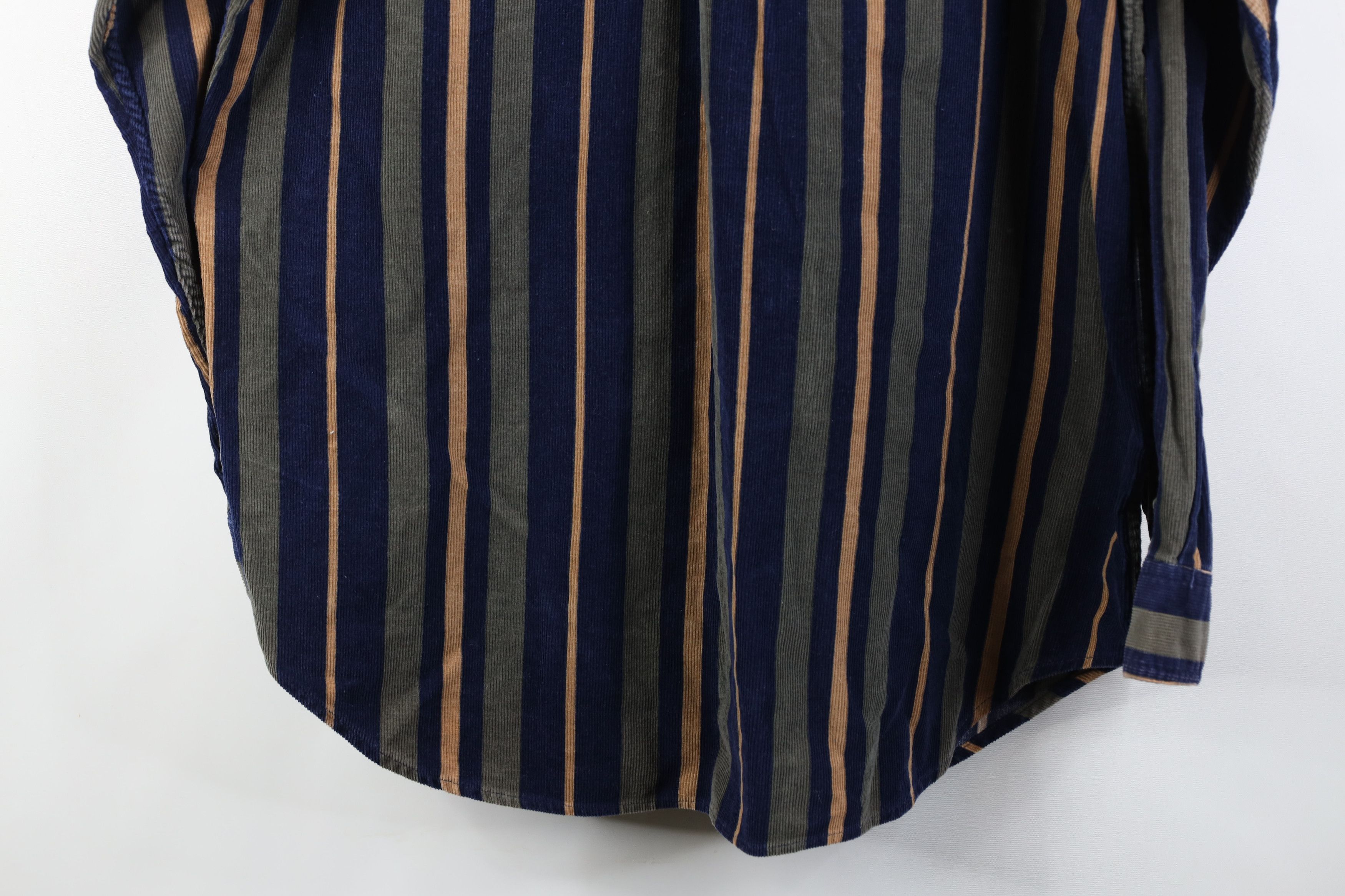 Vintage Vintage 90s Streetwear Corduroy Collared Button Down Shirt Size US L / EU 52-54 / 3 - 12 Thumbnail