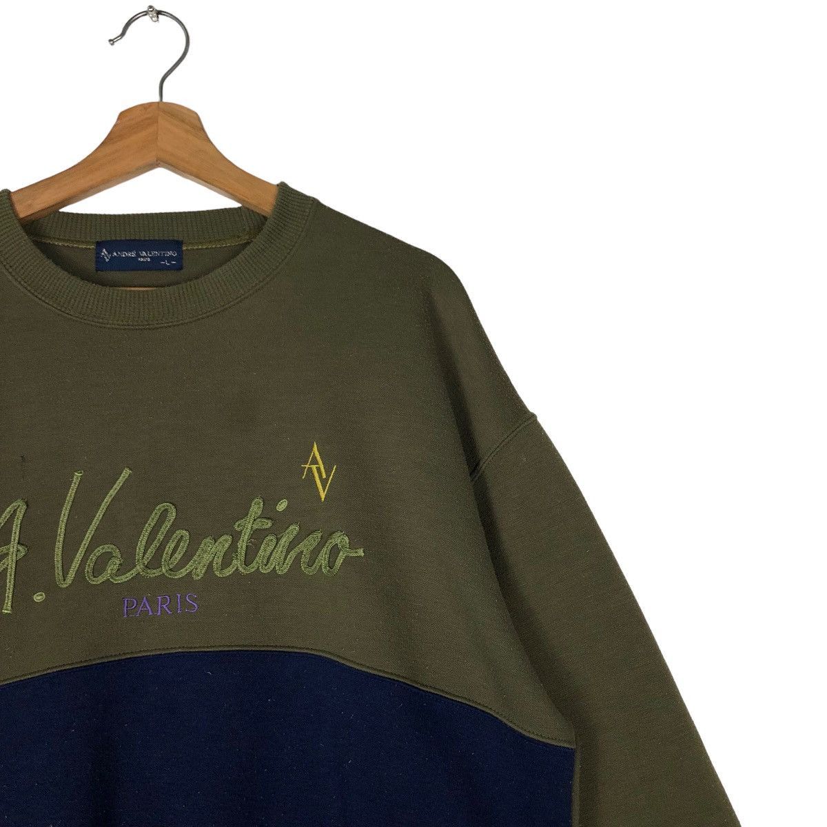 Japanese Brand 🔥90’s Vintage Andre Valentino Paris Sweatshirt Big Logo Size US L / EU 52-54 / 3 - 6 Thumbnail