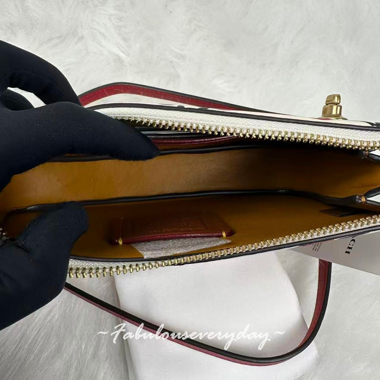 Coach Coach Penn Shoulder Bag Cherry Print In Leather/Gold/Chalk Size ONE SIZE - 8 Thumbnail