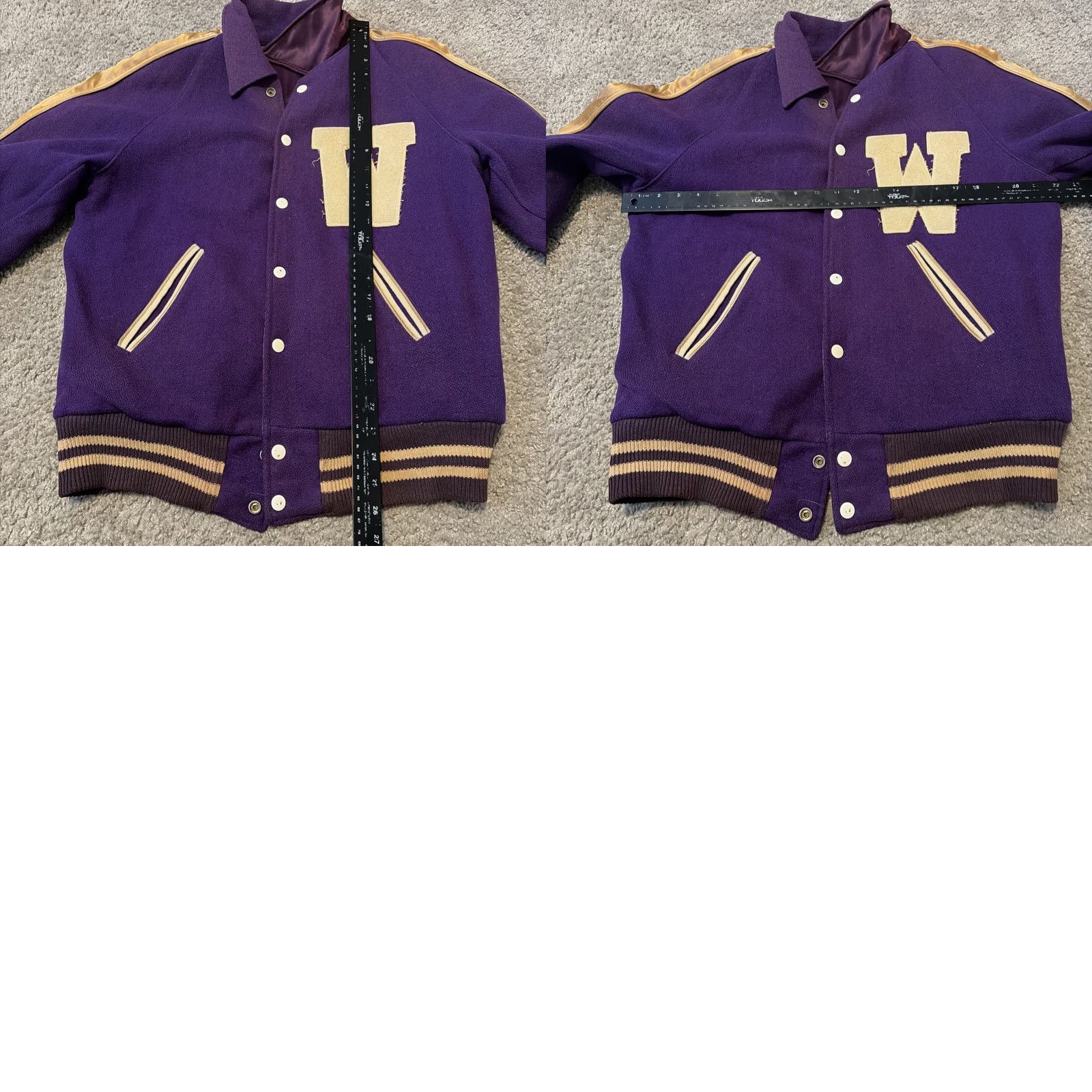 Vintage VINTAGE Wildcats “W” Purple Gold Reversible Wool Satin Varsity Letter Jacket L Mens Size US L / EU 52-54 / 3 - 11 Thumbnail