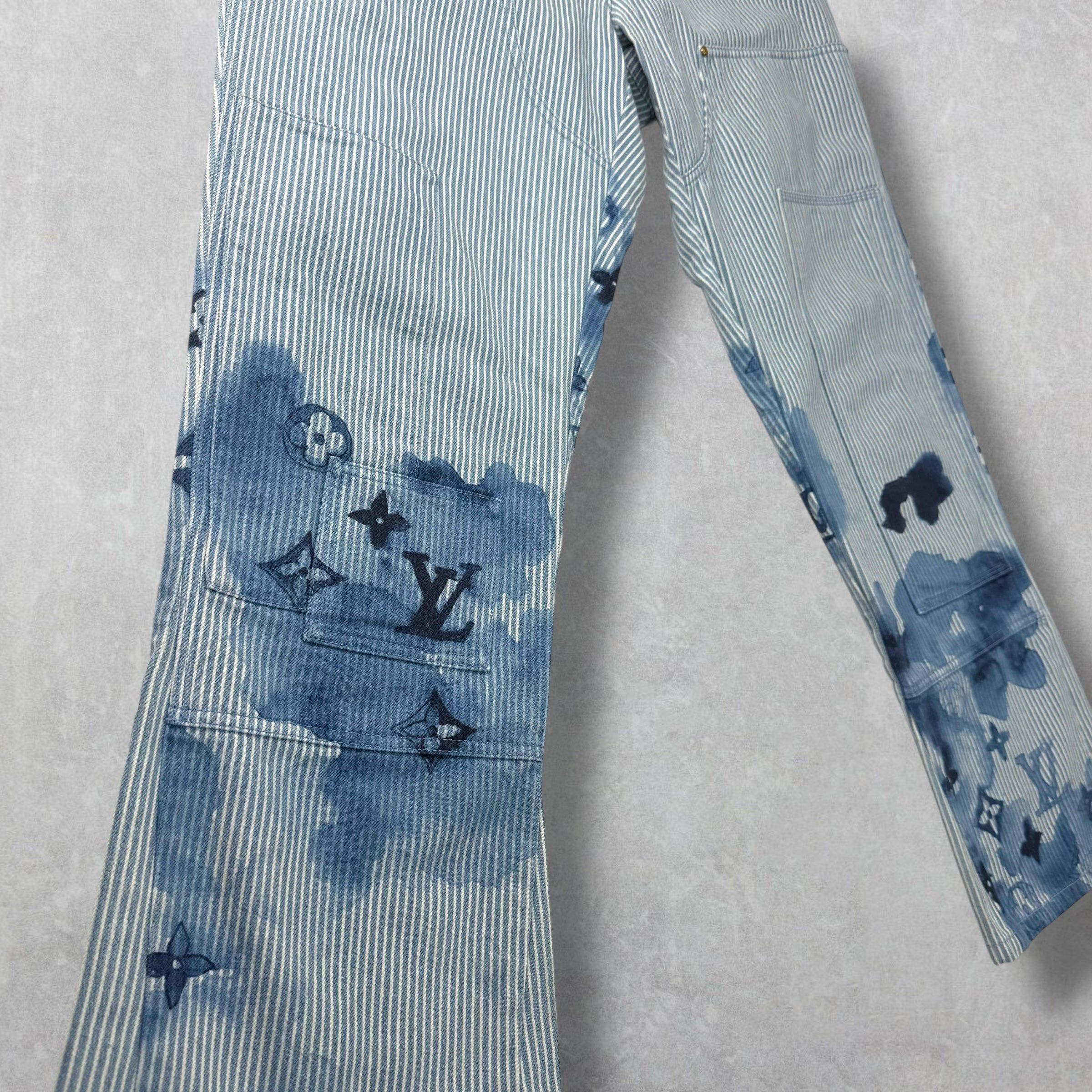 Louis Vuitton Louis Vuitton Watercolor Stripe Denim Cargo Pants 34 Size US 34 / EU 50 - 4 Thumbnail