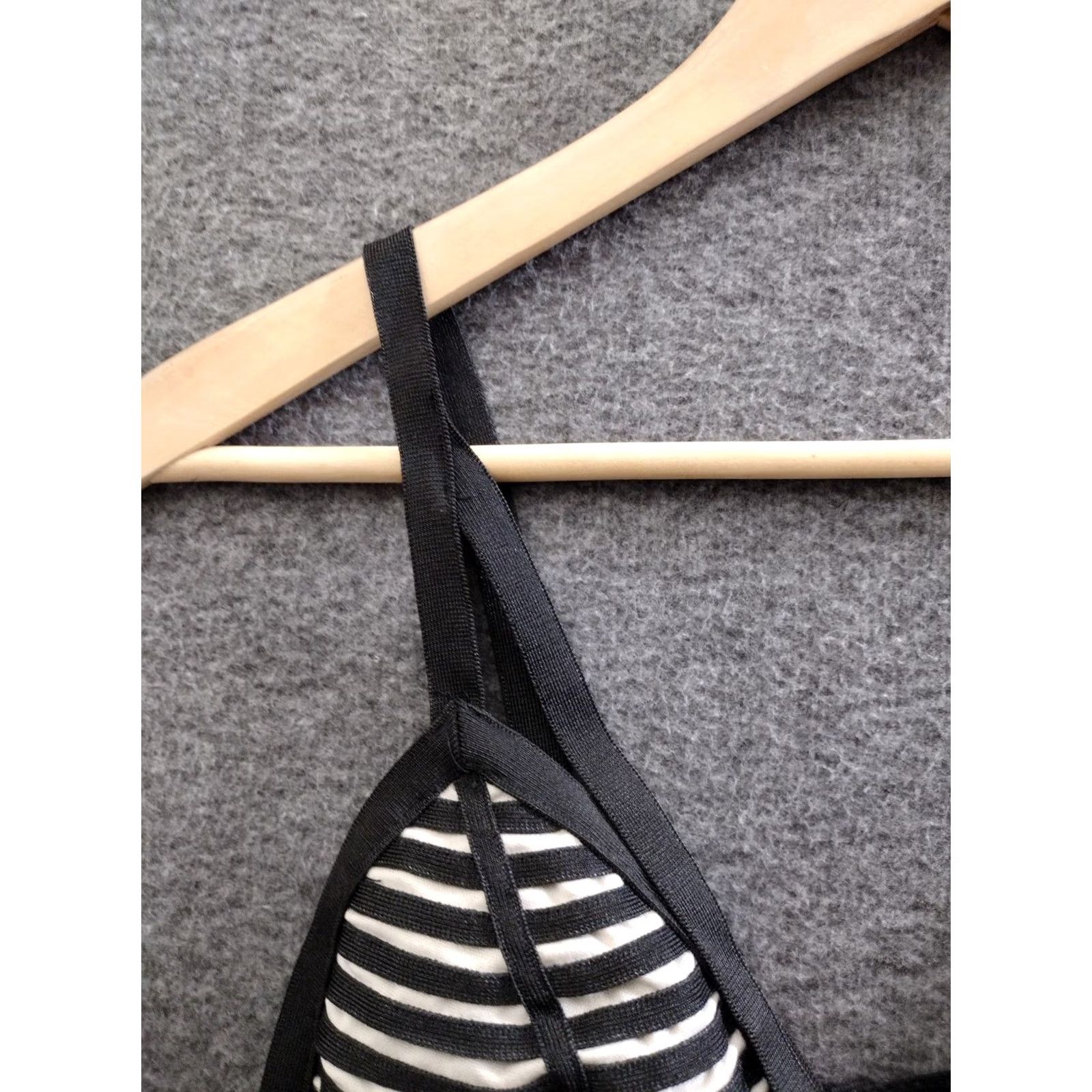 Vintage codigo Women's Bralette Black Striped Padded Inter White Bra Size L Size ONE SIZE - 7 Thumbnail