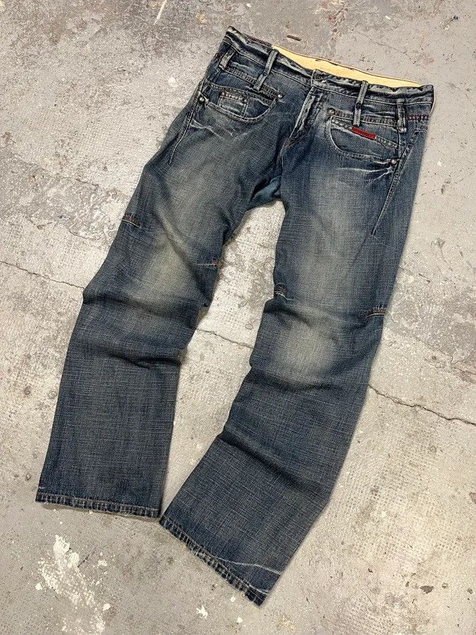 Marithe + Francois Girbaud 2000s Marithé + François Girbaud Blue Distressed Denim Jeans Size US 32 / EU 48 - 4 Thumbnail
