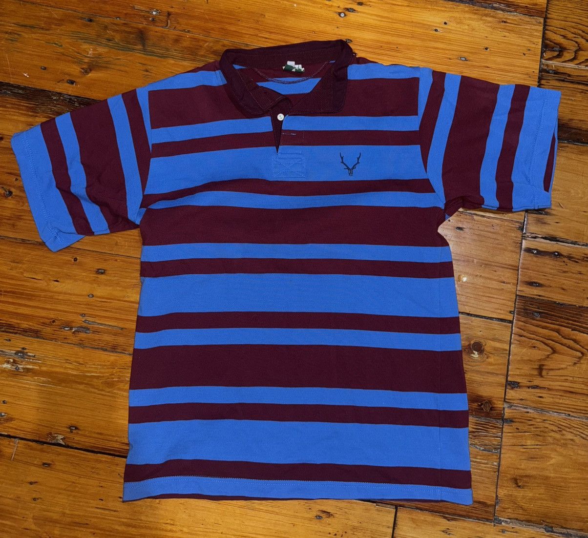 South2 West8 South2 West8 striped band collar polo Size US M / EU 48-50 / 2 - 1 Thumbnail