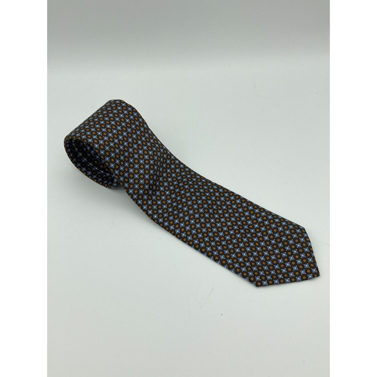 Dior Christian Dior Cravate Men's Tie Gold and Blue Geometric Size ONE SIZE - 2 Thumbnail