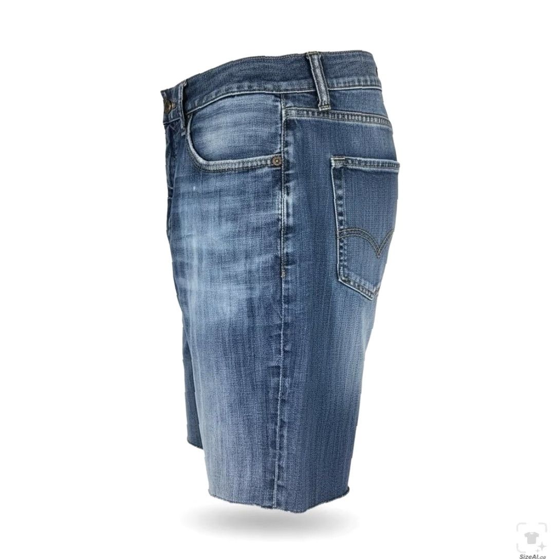 Lucky Brand Lucky Brand Bermuda Shorts Mens 34 Blue Slim Distressed Raw Hem Denim Pocket Pockets Casual Summer USA 121 Heritage Slim Mens Size US 34 / EU 50 - 6 Thumbnail