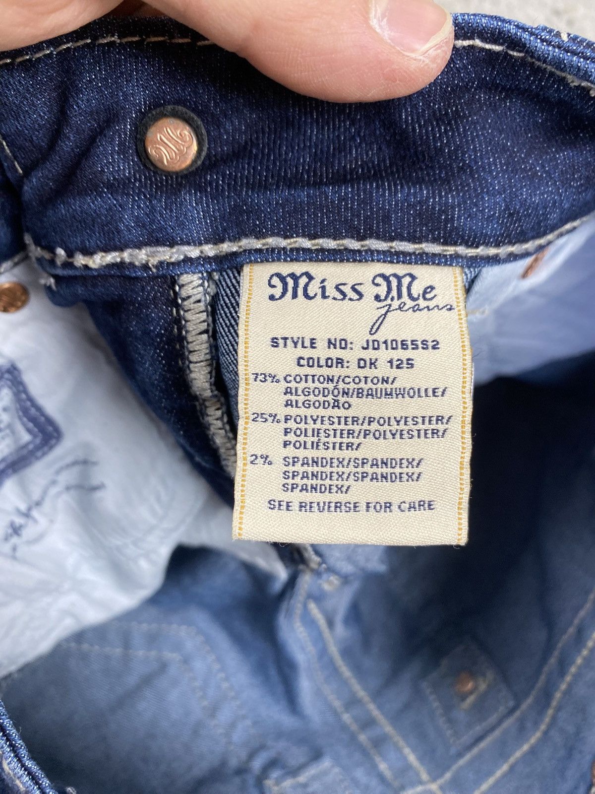 Miss Me Miss me y2k skinny jeans vintage washed navy Size 26" / US 2 / IT 38 - 10 Thumbnail