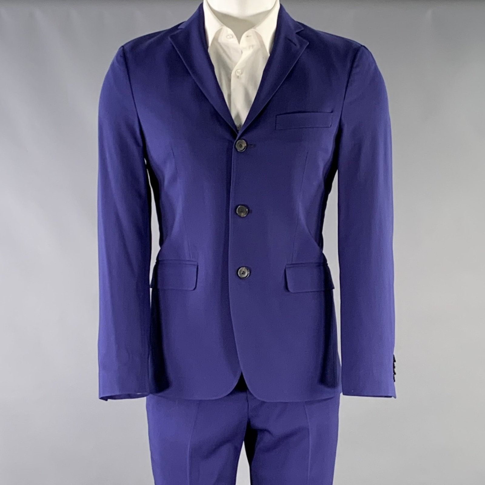 Acne Studios ACNE STUDIOS Size 36 Blue Wool Blend Notch Lapel Suit Size 36R - 2 Thumbnail