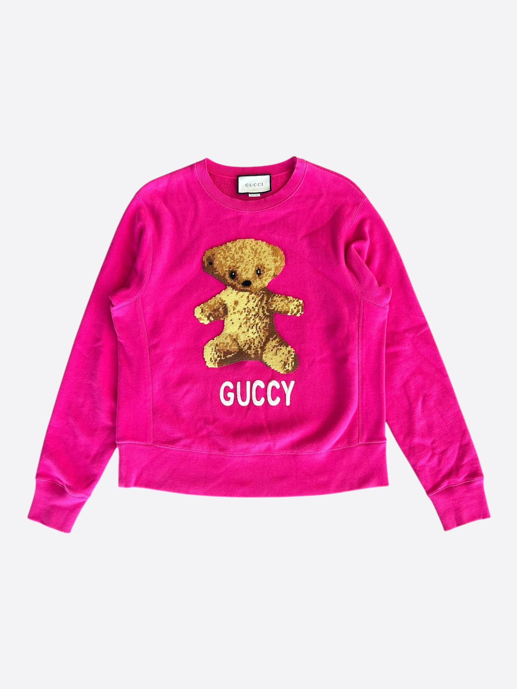Gucci Gucci Pink Embroidered Teddy Bear Sweater Size US XS / EU 42 / 0 - 1 Thumbnail