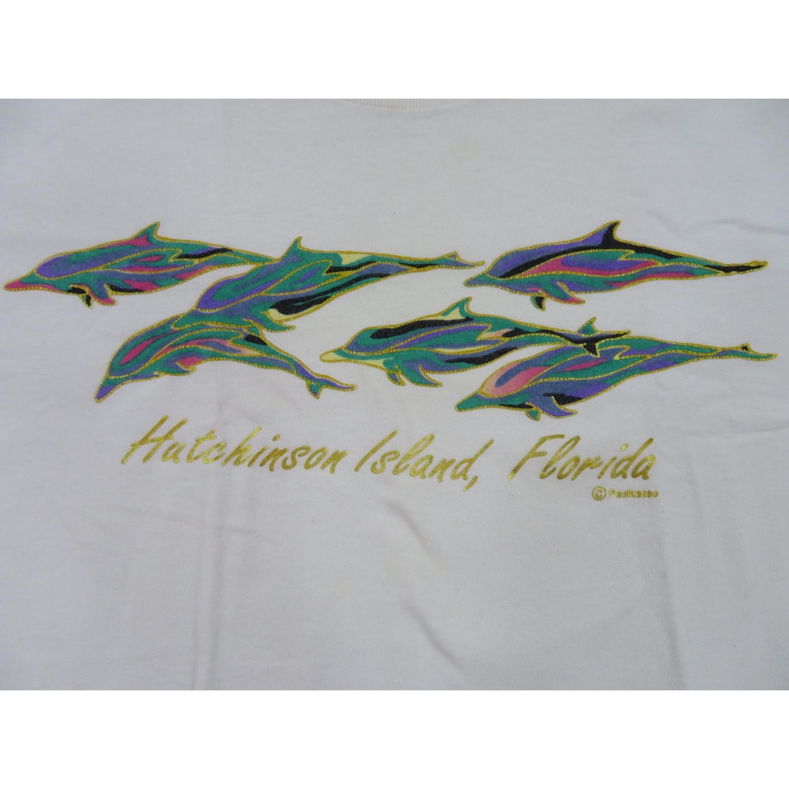 Other Hutchinson Island Florida, Dolphin, White T-shirt Sz L 1990s Size US L / EU 52-54 / 3 - 2 Thumbnail