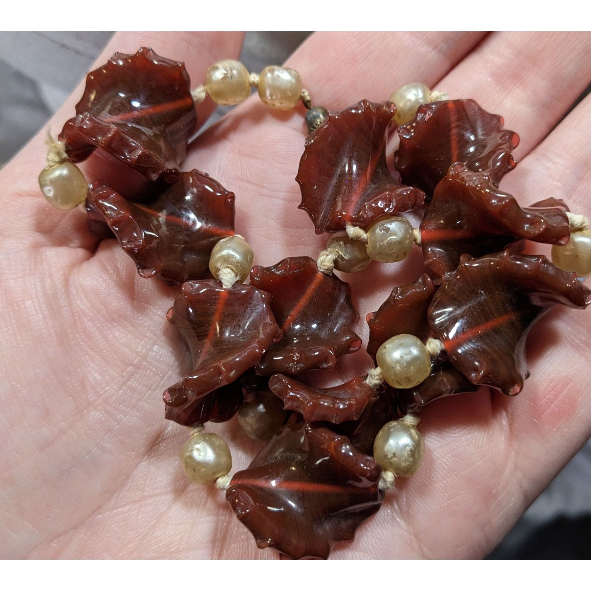 Other Vintage Abstract Glass And Faux Pearl Necklace Size ONE SIZE - 3 Thumbnail