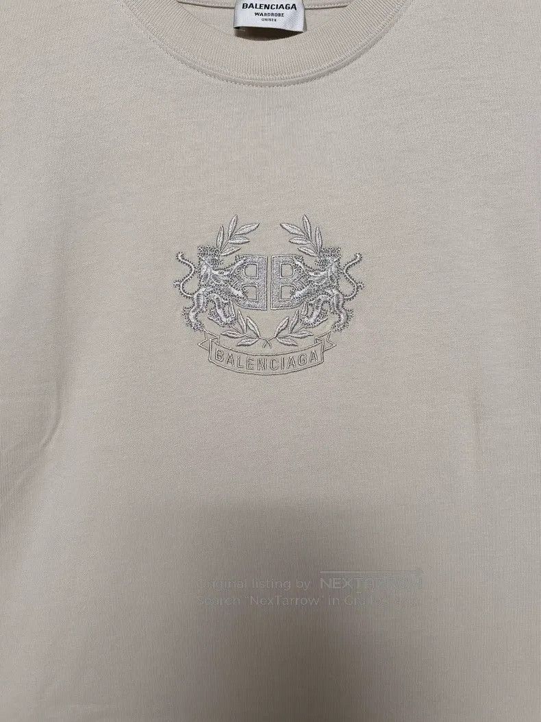 Balenciaga Balenciaga Crown and Wheat Embroidered Logo Short Sleeve T Size US M / EU 48-50 / 2 - 4 Thumbnail