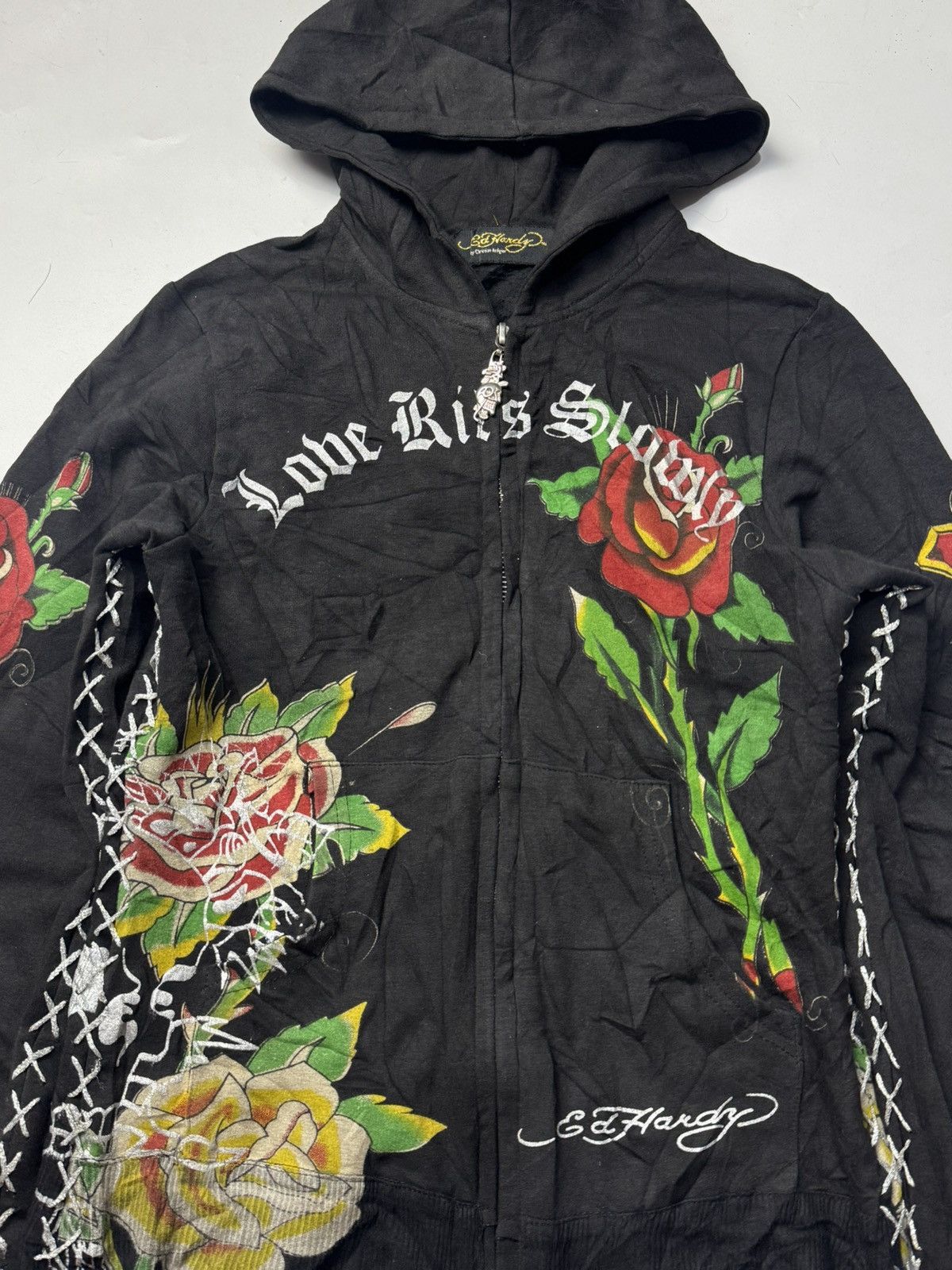 Japanese Brand Gothic Punk Styled Ed Hardy Zipper Hoodie Skulls Size US S / EU 44-46 / 1 - 3 Thumbnail