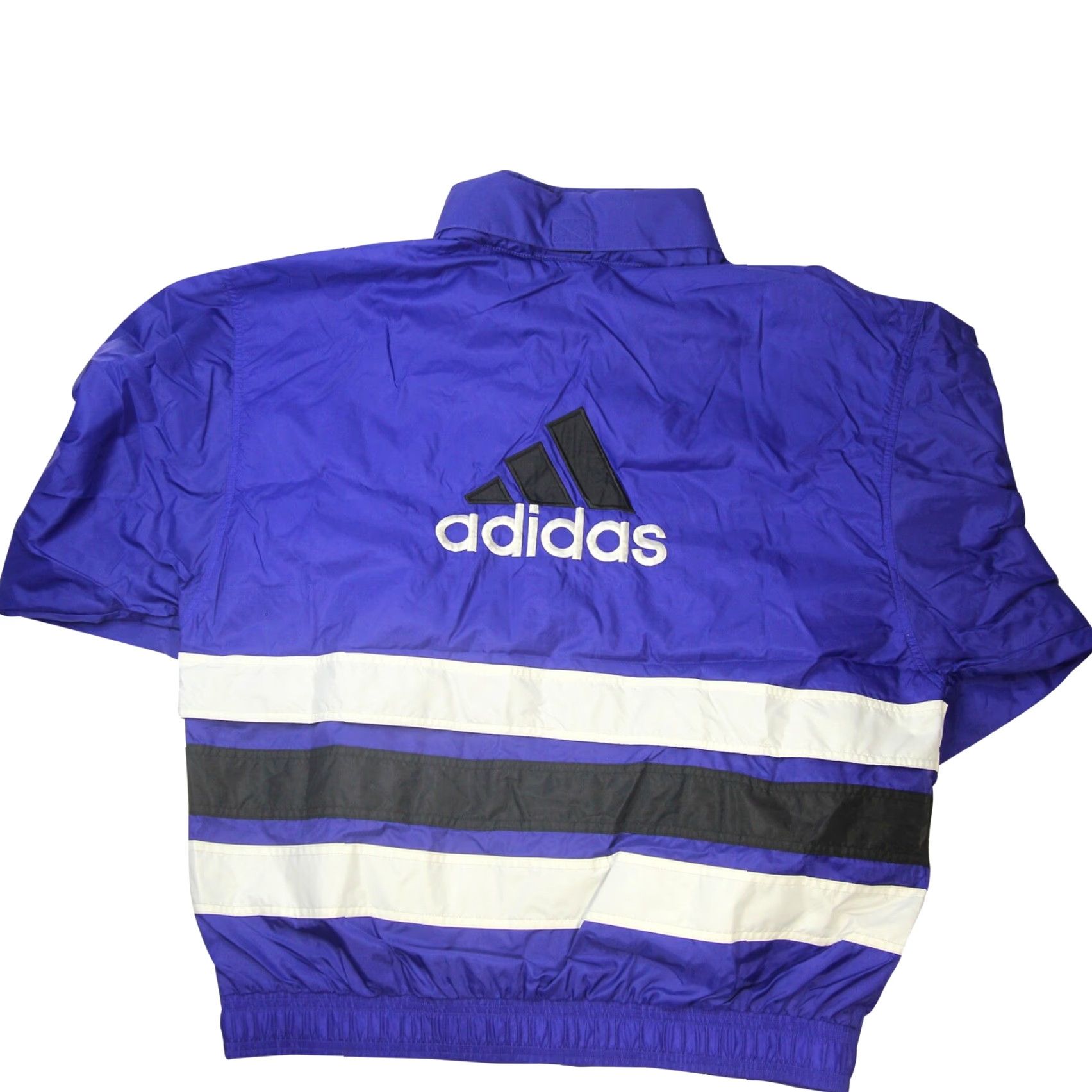 Adidas VINTAGE adidas Mens Large Embroidered Back Spellout Windbreaker Purple Size US L / EU 52-54 / 3 - 5 Thumbnail