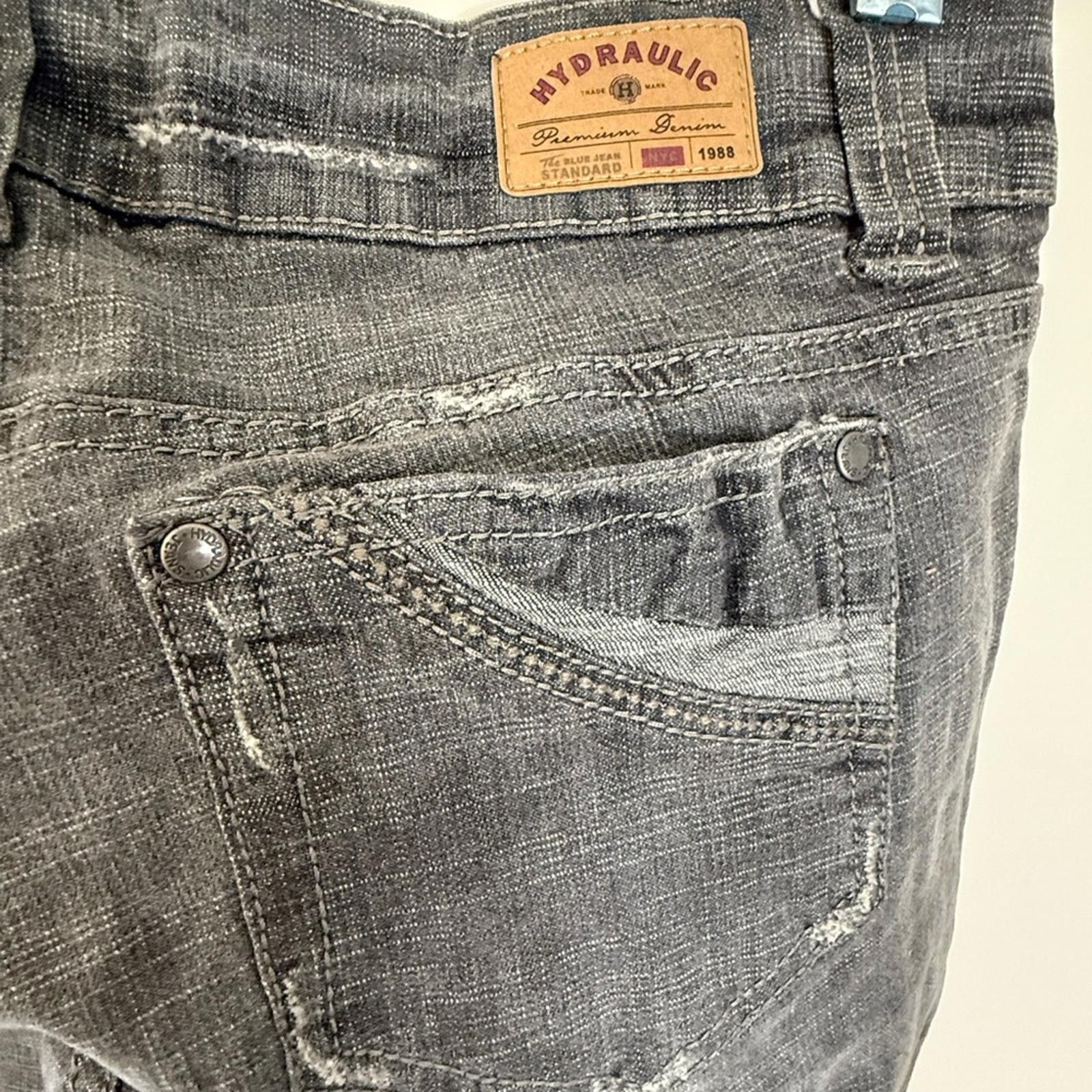 Other Hydraulic gray denim jeans distressed low rise slim SZ 7/8 Size 30" / US 8 / IT 44 - 4 Thumbnail