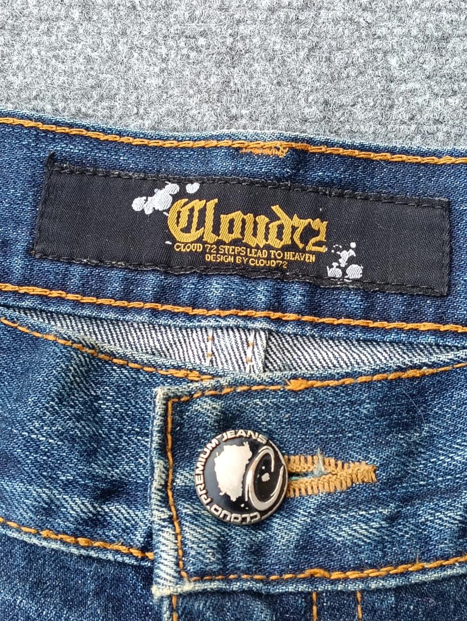 Japanese Brand Cloud72 Denim Y2K Style Embroidered Graphic jeans. Size US 36 / EU 52 - 7 Thumbnail