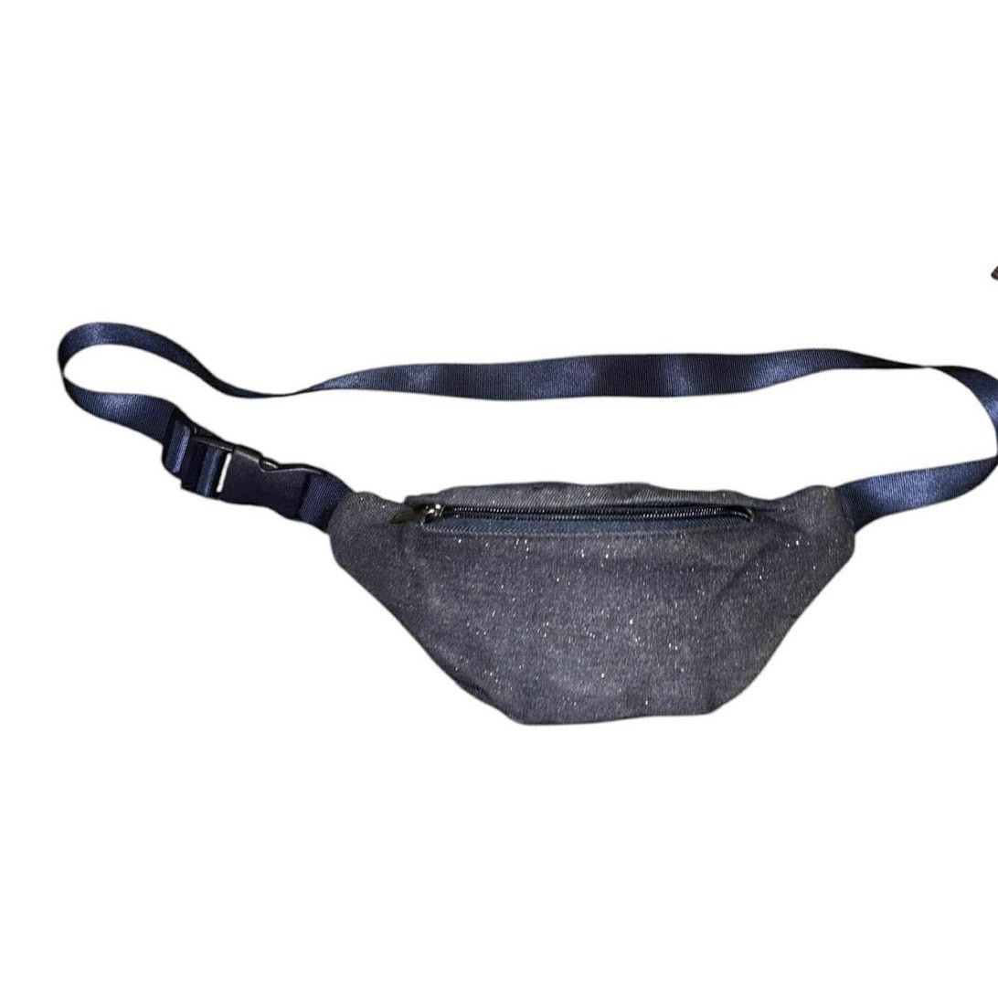 Other Y2K Sparkle Glitter Blue Denim Waist Fanny Pack Adjustable Size ONE SIZE - 3 Thumbnail