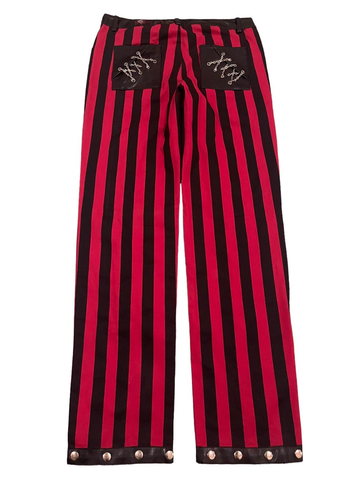 Seditionaries Vintage Japanese Brand Punk Stripe Bondage Style Pants Size US 31 - 2 Thumbnail