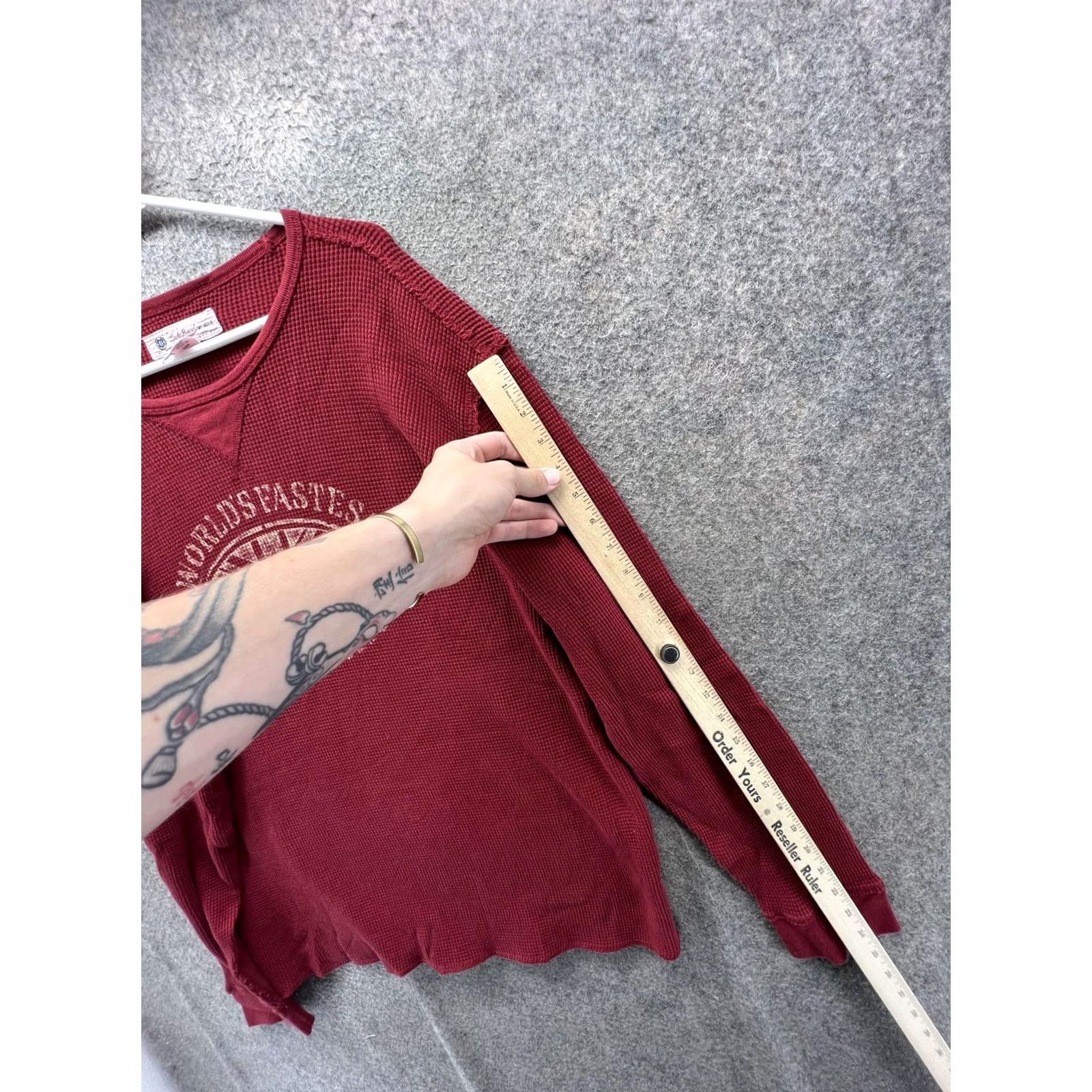 Lucky Brand Lucky Brand Shirt Mens 2XL Red Thermal Long Sleeve Tee Motorcycle Graphic Print Crew Neck Front Logo Holiday Winter Retro Vintage N/A Size US XXL / EU 58 / 5 - 3 Thumbnail