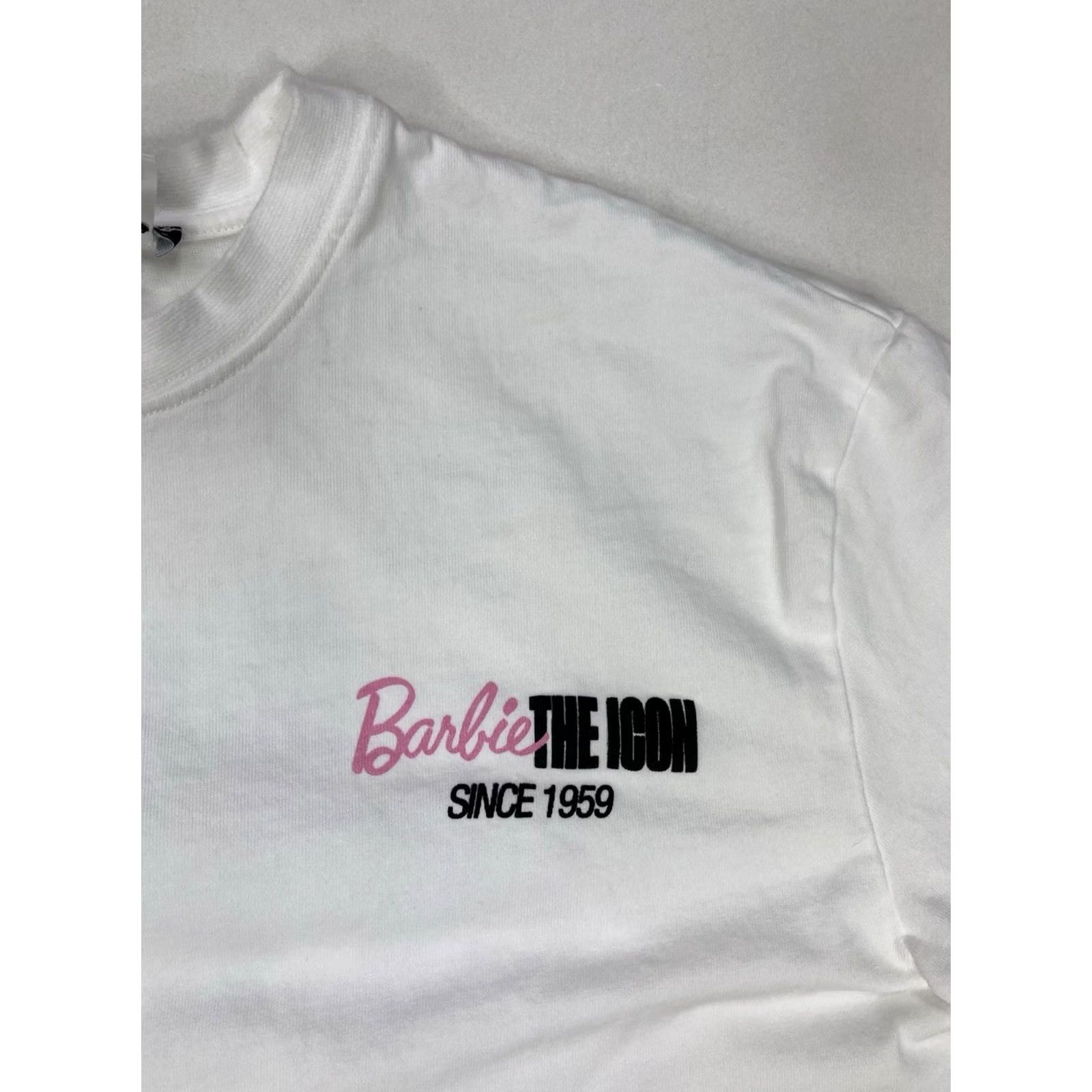 Zara VINTAGE Zara Barbie The Icon Graphic T-shirt Women Small White Short Sleeve Size S / US 4 / IT 40 - 3 Thumbnail