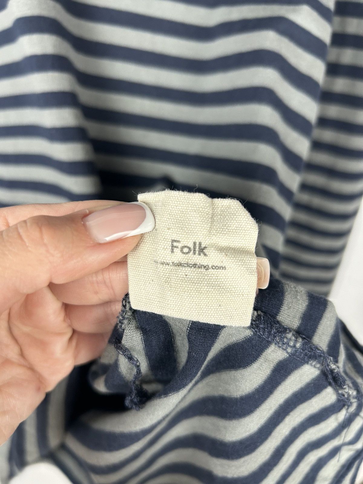 Folk Folk Striped Long Sleeve Tee Basic Streetwear luxury top Size US L / EU 52-54 / 3 - 7 Thumbnail