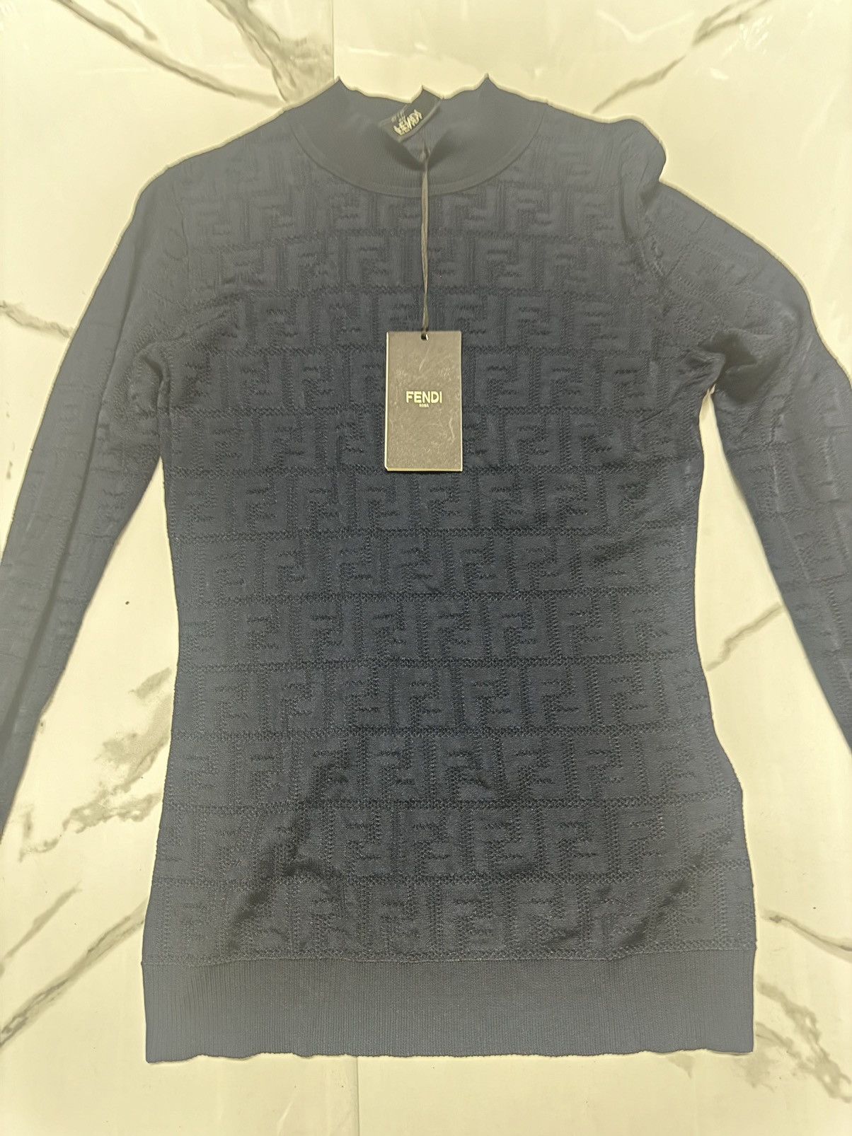 Fendi Sweater Blue Fabric Jumper Shirt Long Sleeve Size S / US 4 / IT 40 - 1 Thumbnail