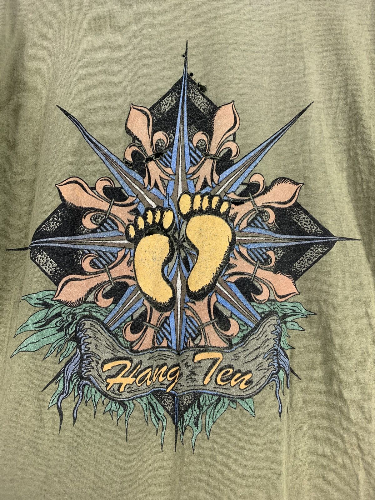 Hang Ten × Vintage Vintage 80s Hang Ten T-Shirt Size US L / EU 52-54 / 3 - 11 Thumbnail