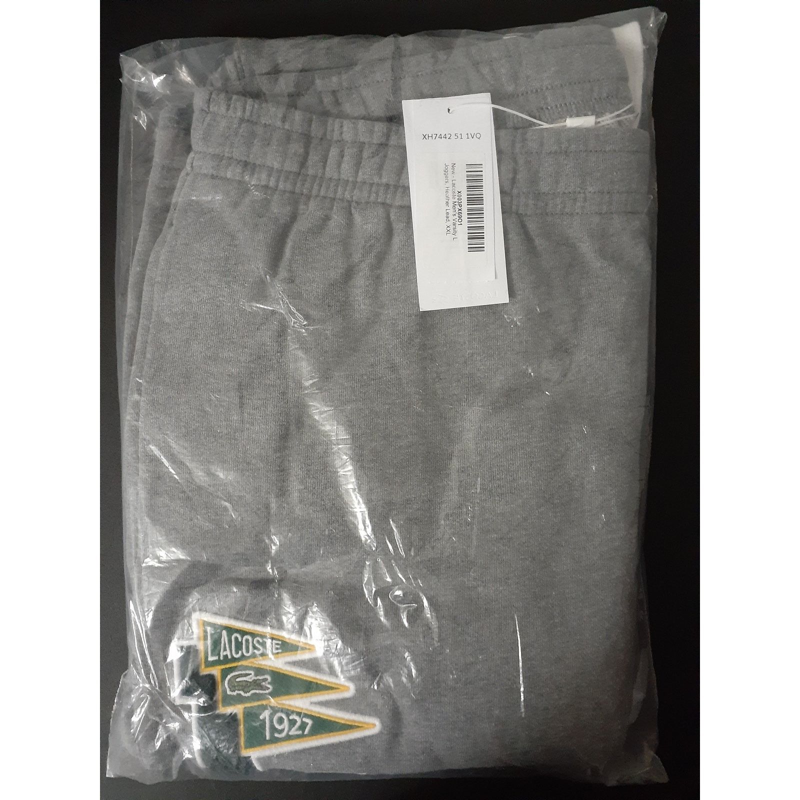 Lacoste Lacoste Mens Varsity L Joggers, Heather Lead, Sweatpants XXL Size US 36 / EU 52 - 2 Thumbnail