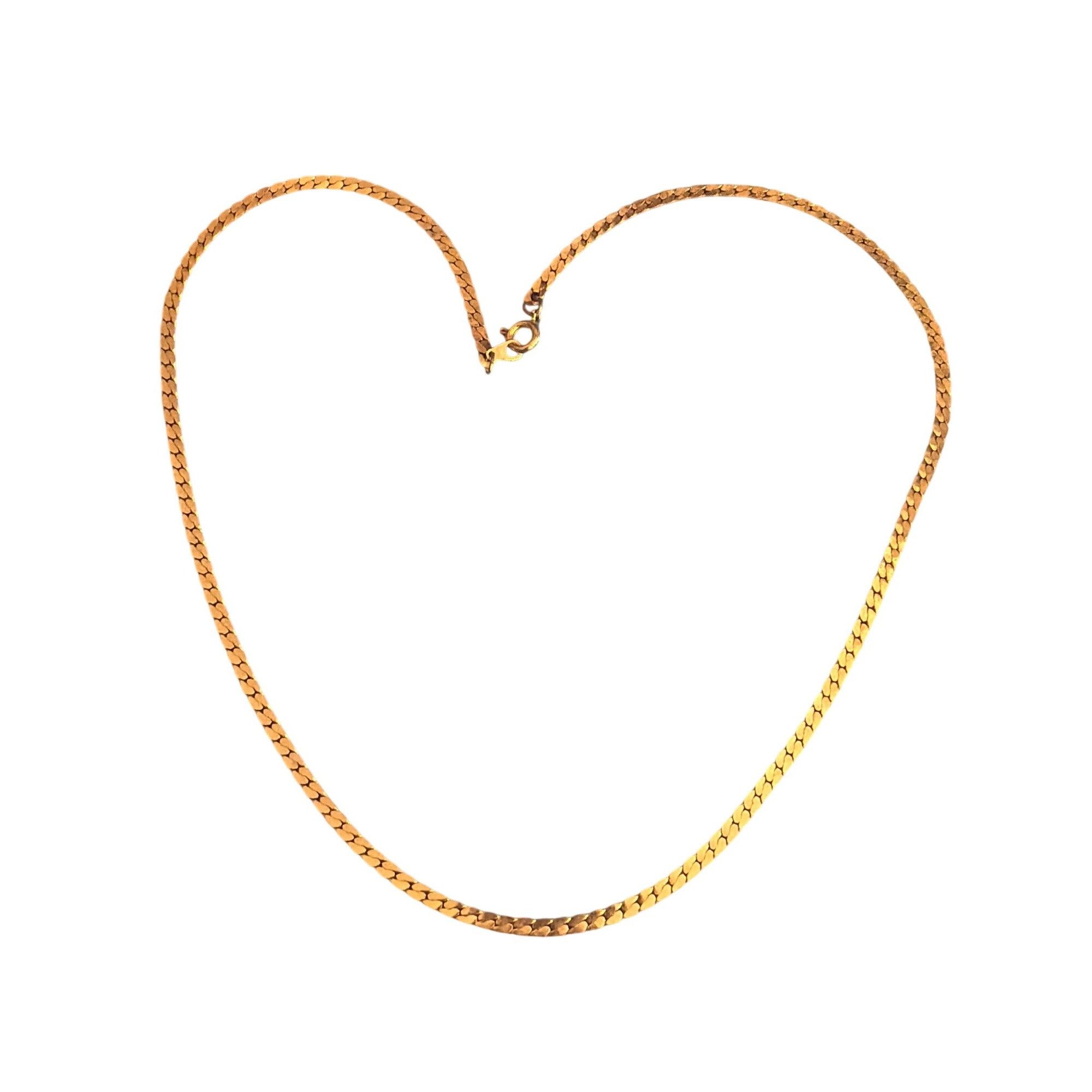 Other Vintage Gold Tone Flat Herringbone Chain Necklace Layer 17.5 Size ONE SIZE - 3 Thumbnail