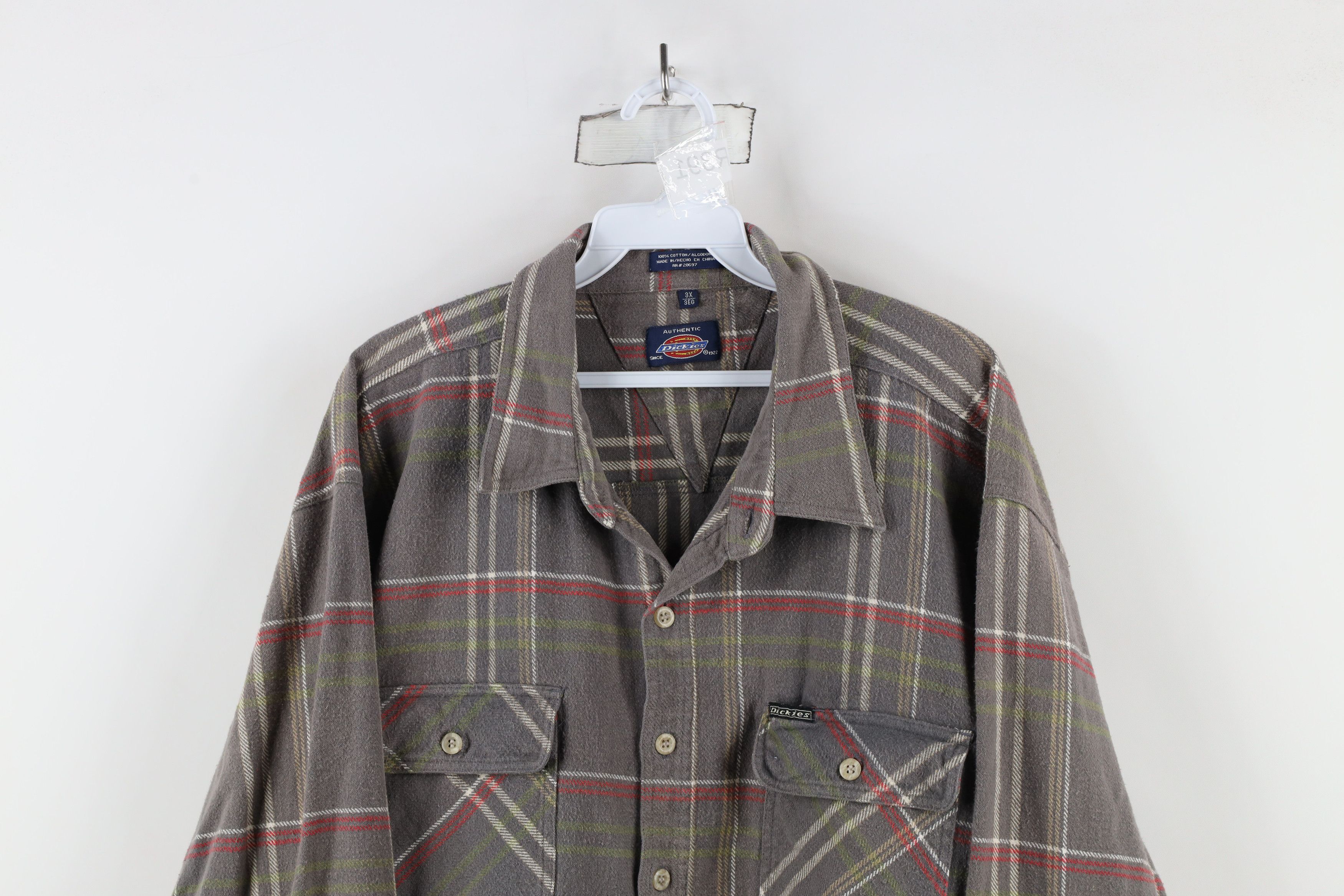 Dickies × Vintage Vintage 90s Dickies Heavyweight Button Shirt Plaid Cotton Size US XXL / EU 58 / 5 - 2 Thumbnail