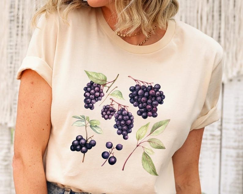Designer Graphic Purple Grape Shirt Size M / US 6-8 / IT 42-44 - 2 Thumbnail