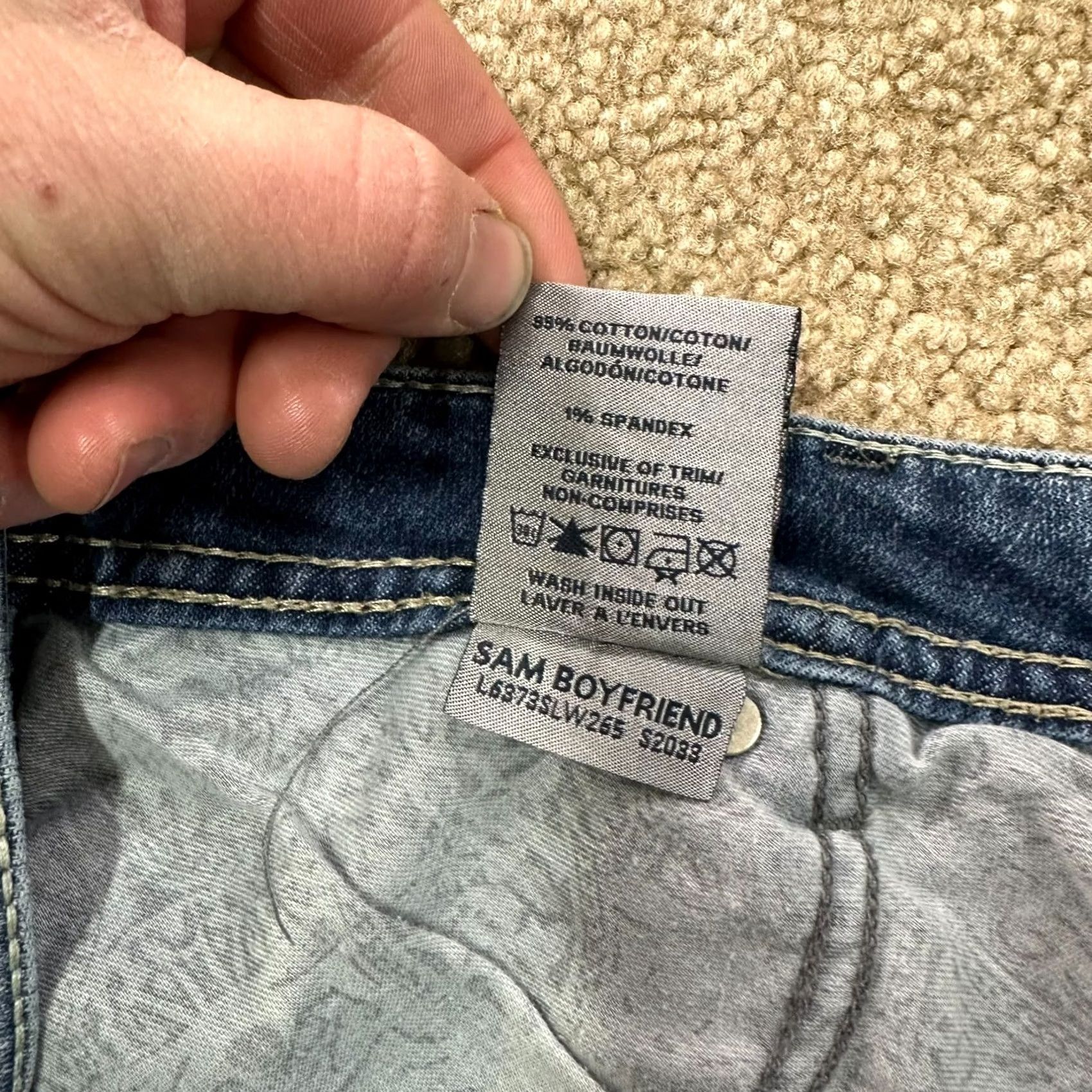 Silver Jeans Co. Silver Jeans Women's 34x28 Boyfriend Jeans Denim 5-Pocket Stretch Blue Slim Regular Rise Mid WC City Logo Vintage: No Size 24" / US 00 / IT 34 - 5 Thumbnail