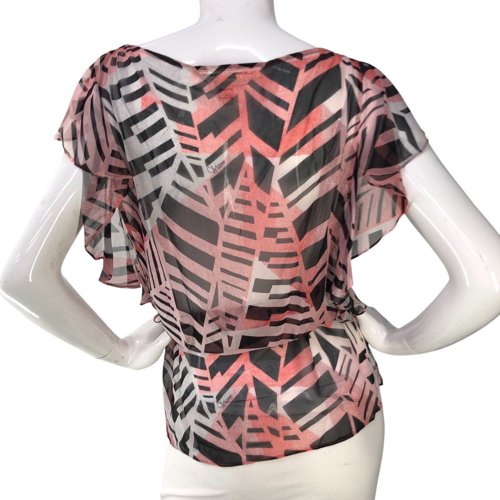 Diane von Furstenberg Diane Von Furstenberg DVF Sz 6 Top Sheer Drawstring NO CAMI Size M / US 6-8 / IT 42-44 - 7 Thumbnail