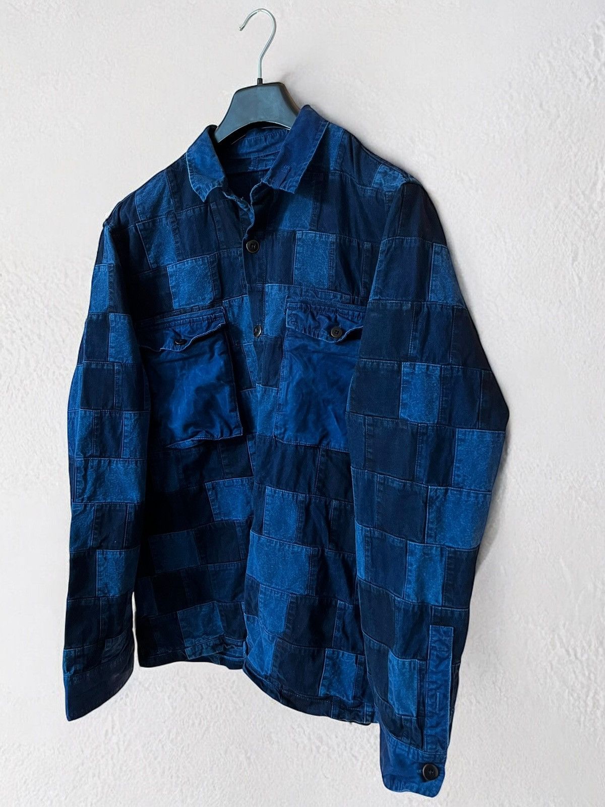 Handmade × Vintage VINTAGE PATCHWORK DENIM SHIRT JACKET OVERSHIRT JEAN y2k Size US L / EU 52-54 / 3 - 2 Thumbnail