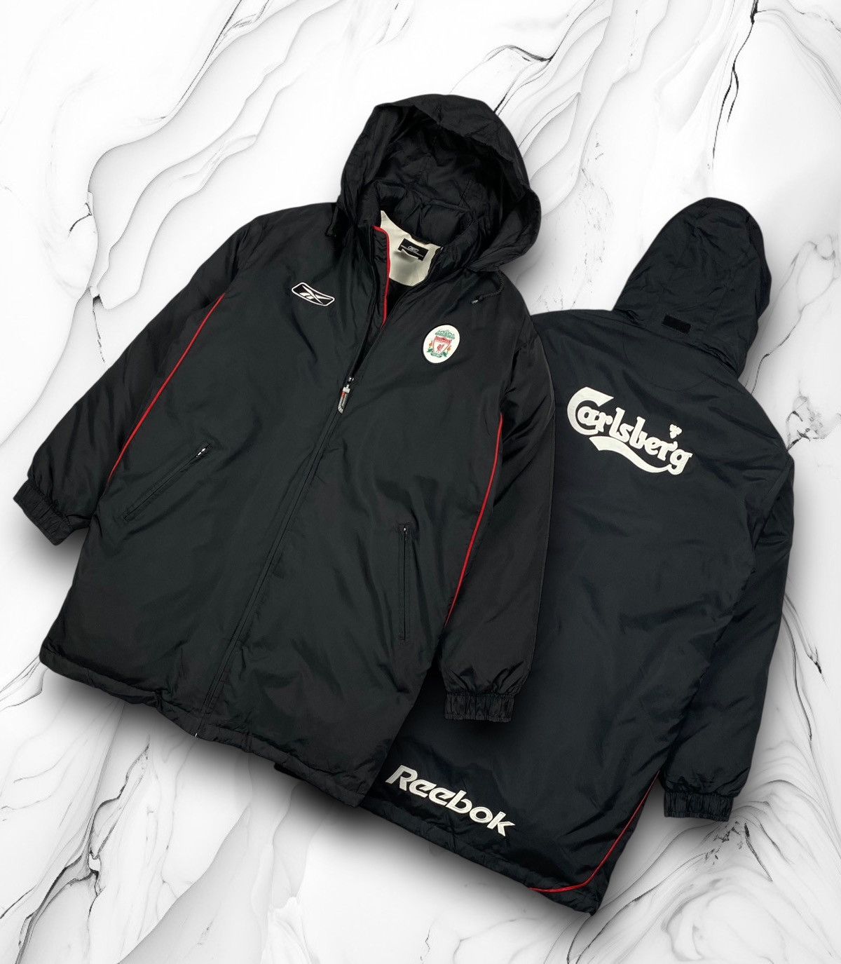 Reebok Vintage 90s Reebok Liverpool Bench Football Coat Jacket Size US XS / EU 42 / 0 - 1 Thumbnail