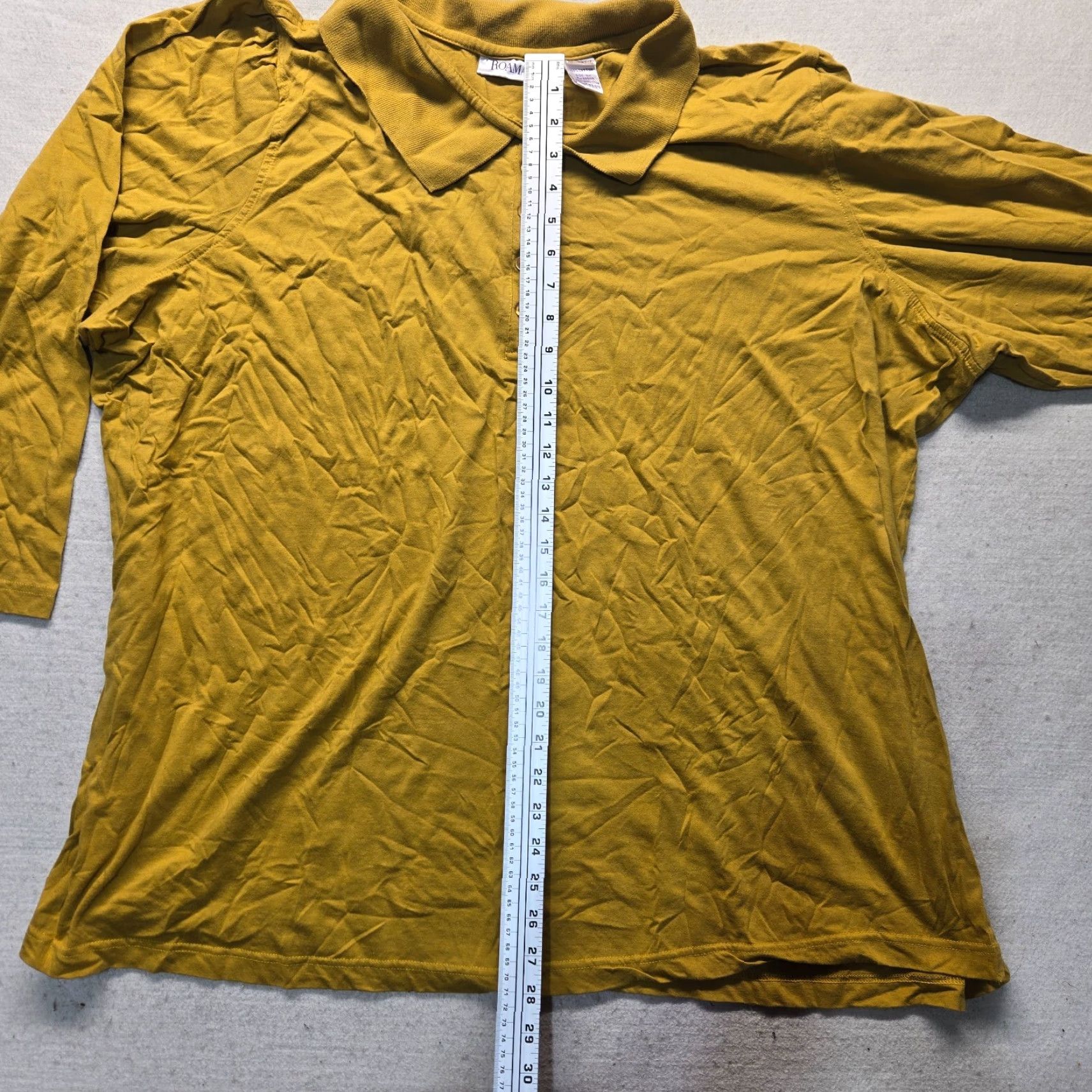 Vintage VINTAGE Roaman's Shirt Plus 4X Adult Women's Yellow Long Sleeve Mock Neck Casual Knit Cotton Polyester All Seasons 80s 90s Classic Retro USA Womens Size XXL / US 16-18 / IT 52-54 - 6 Thumbnail